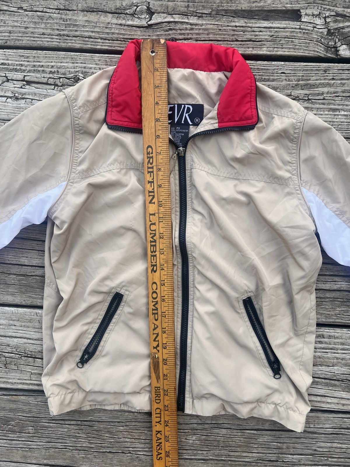 Vintage 80’s Women’s Track Suit Size PS Tan With Red/black Stripe