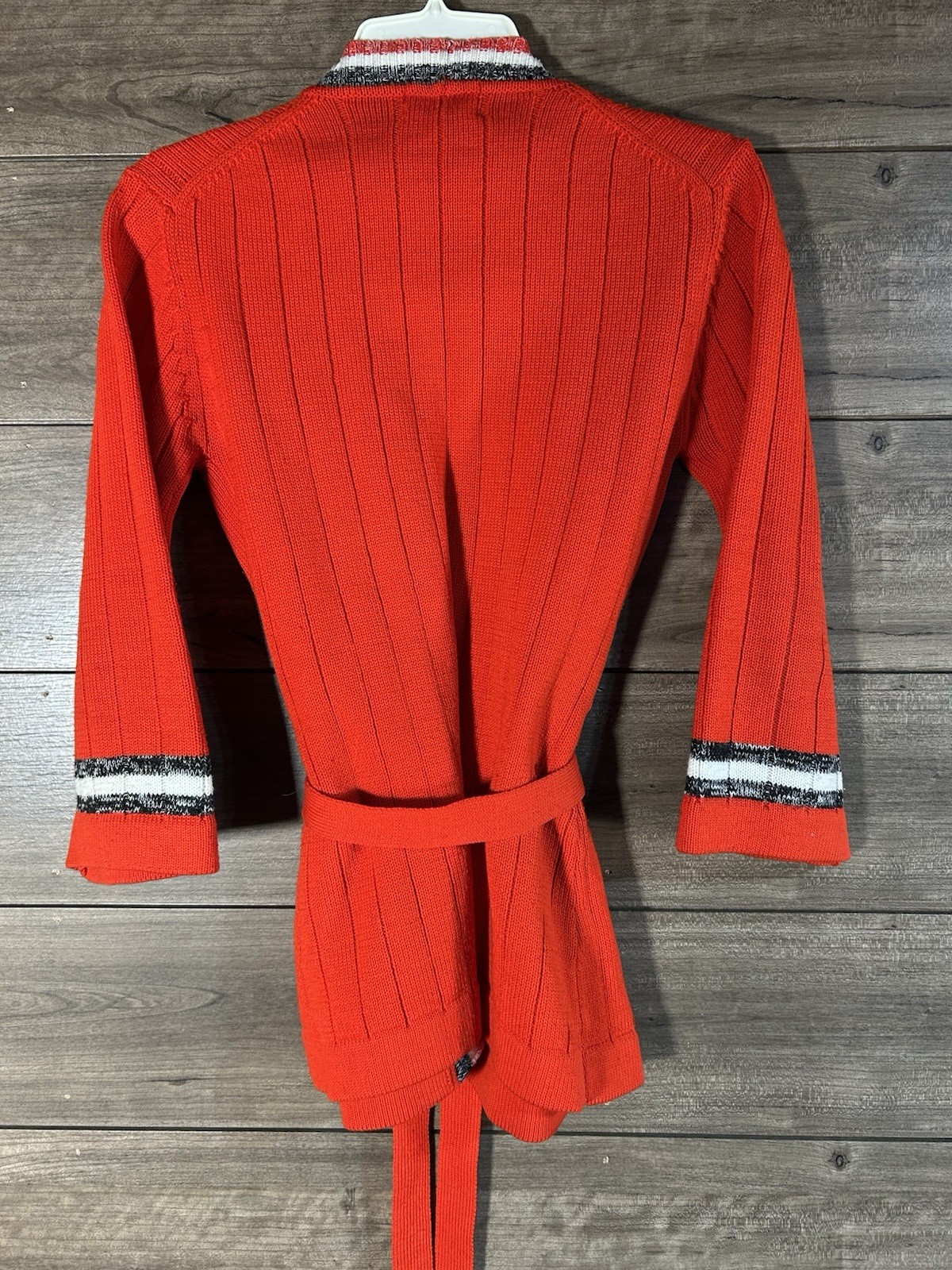 “Joyce”MadeIn HongKong ConjugatedAcrylic SizeSmall SelfTie Belted Sweater 60-70s
