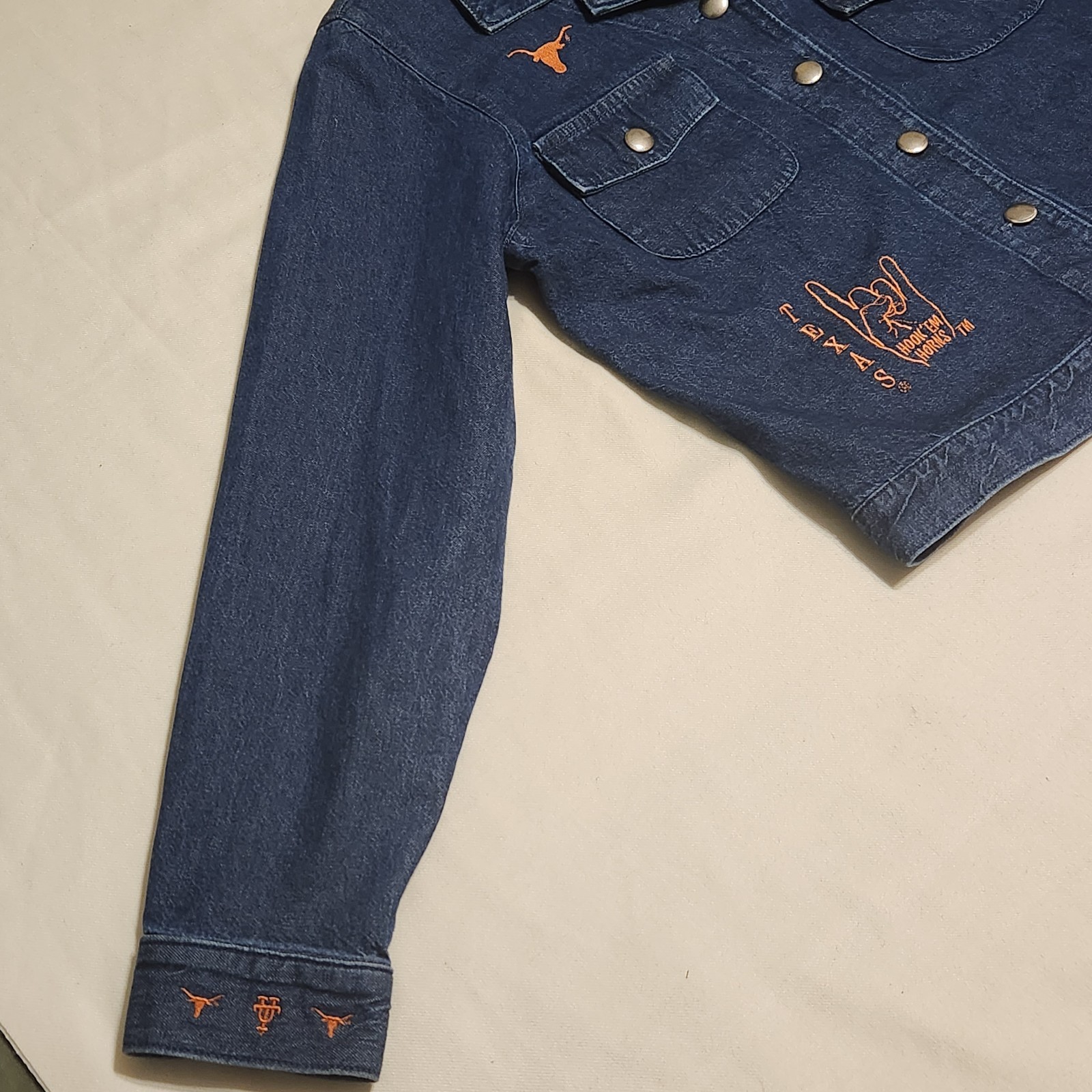 Vintage 90s Gotcha Covered Texas Embroidered Denim Jacket Womens M