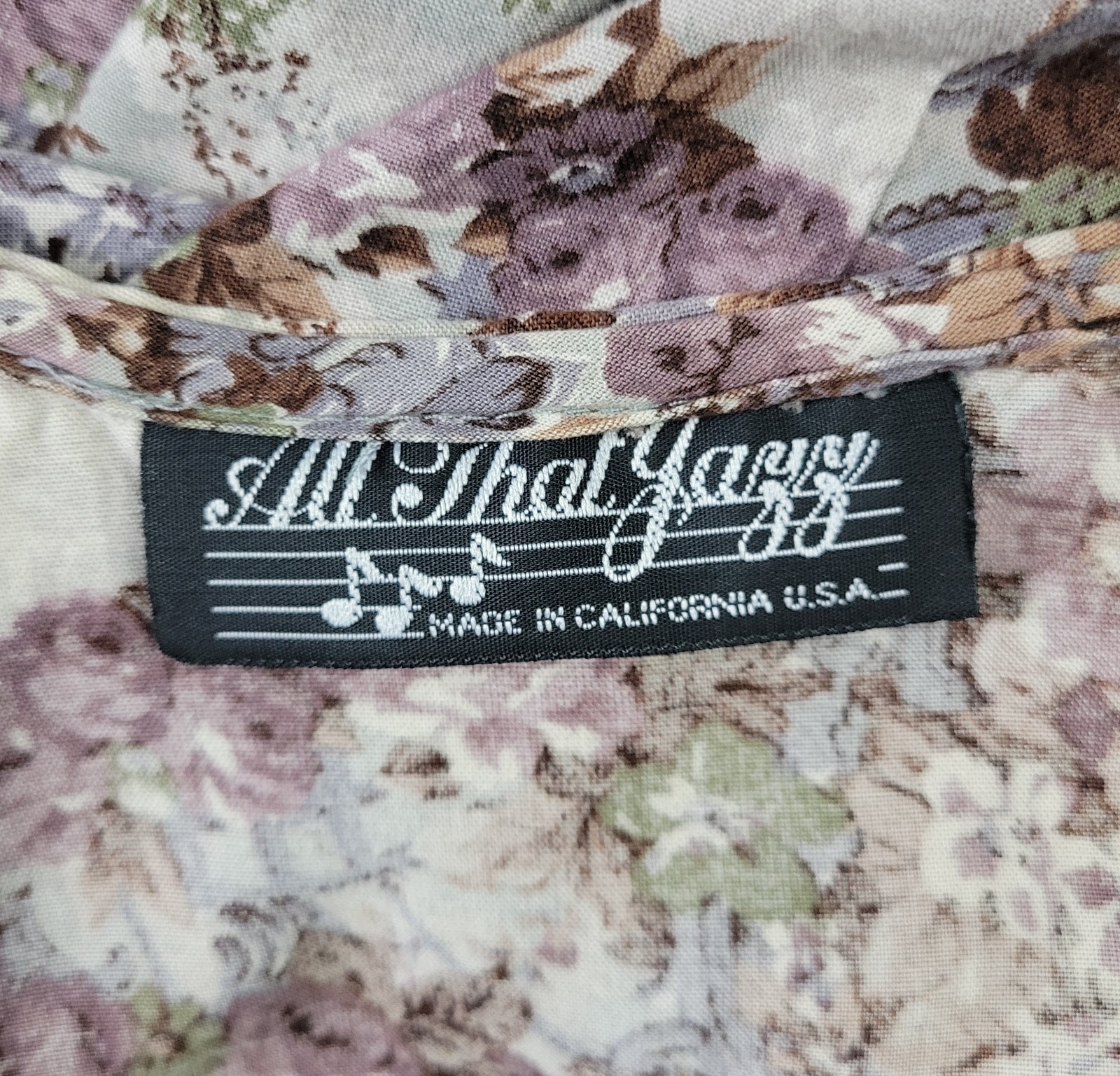 Vintage All That Jazz Muted Grey/Purple/Blue Floral Fit & Flare Dress Size XS?