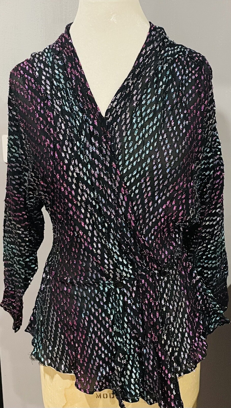 Vintage Lurex Peplum Top Suits Modern Australian / UK 10 – 12 (US 6 – 8)