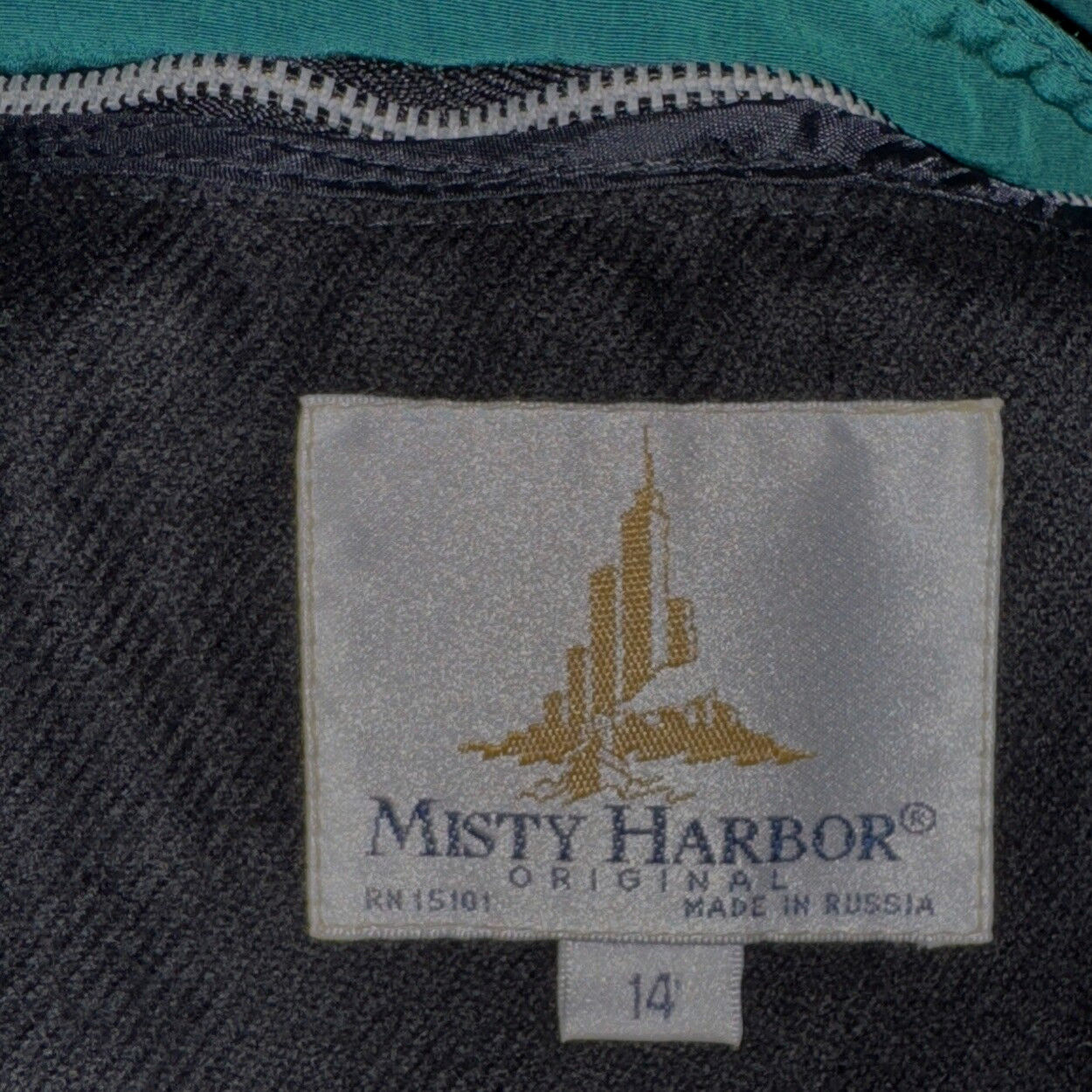 Vintage Misty Harbor Rare Made In Russia Trench Coat Woman Sz 14 Full Zip Liner