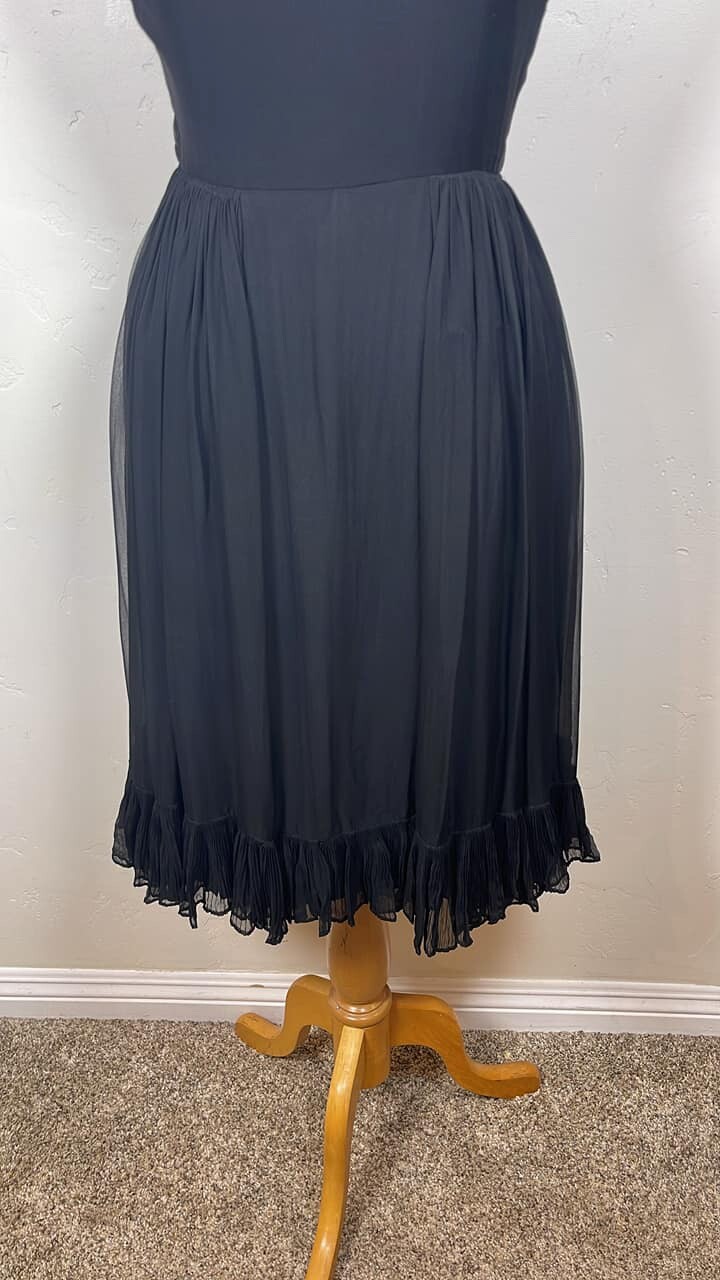 1960’s Lovely Bonwit Teller little black evening cocktail dress