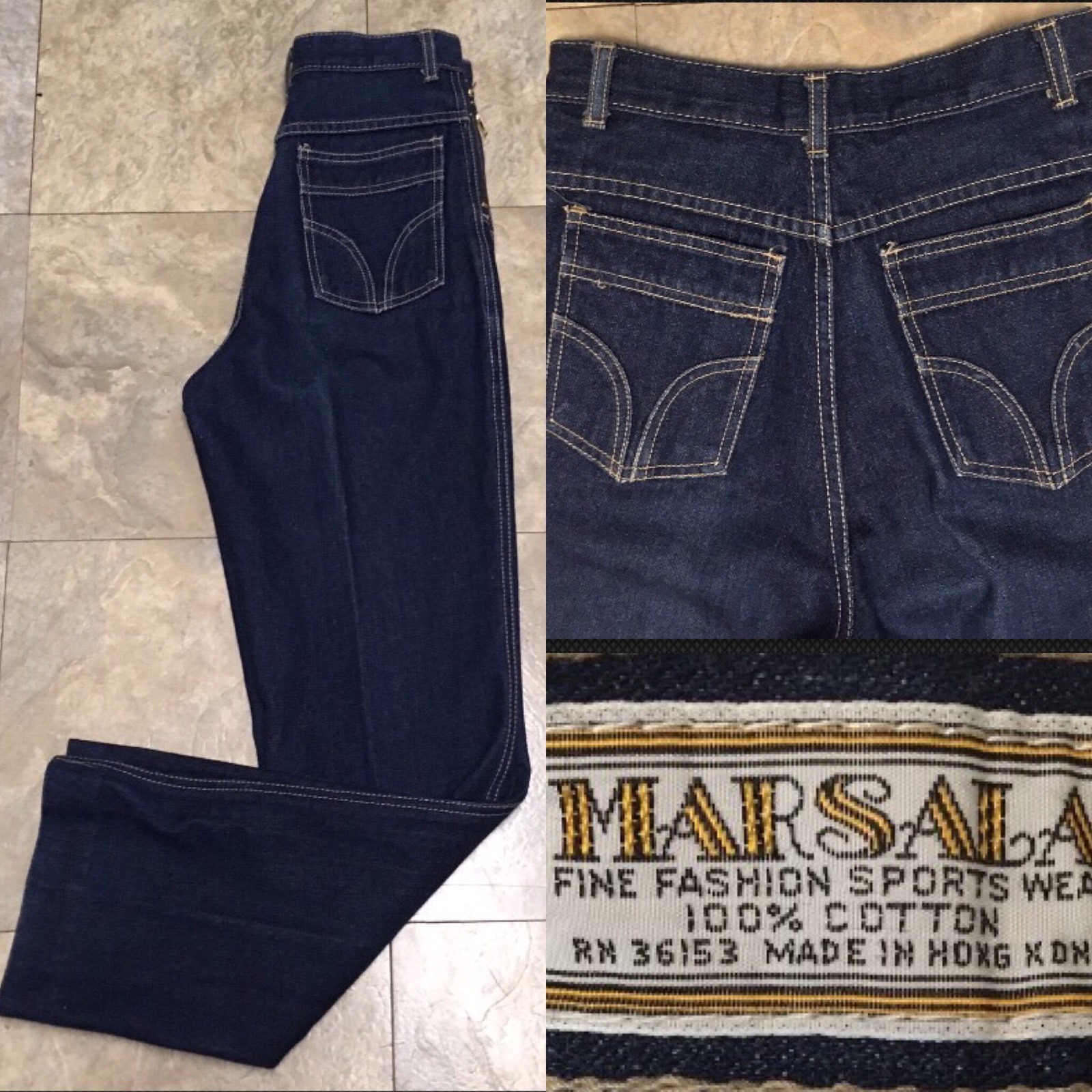 Vintage High Waist Marsala Fine Fashion Sports Wear Jeans 7/8 27″ Waist