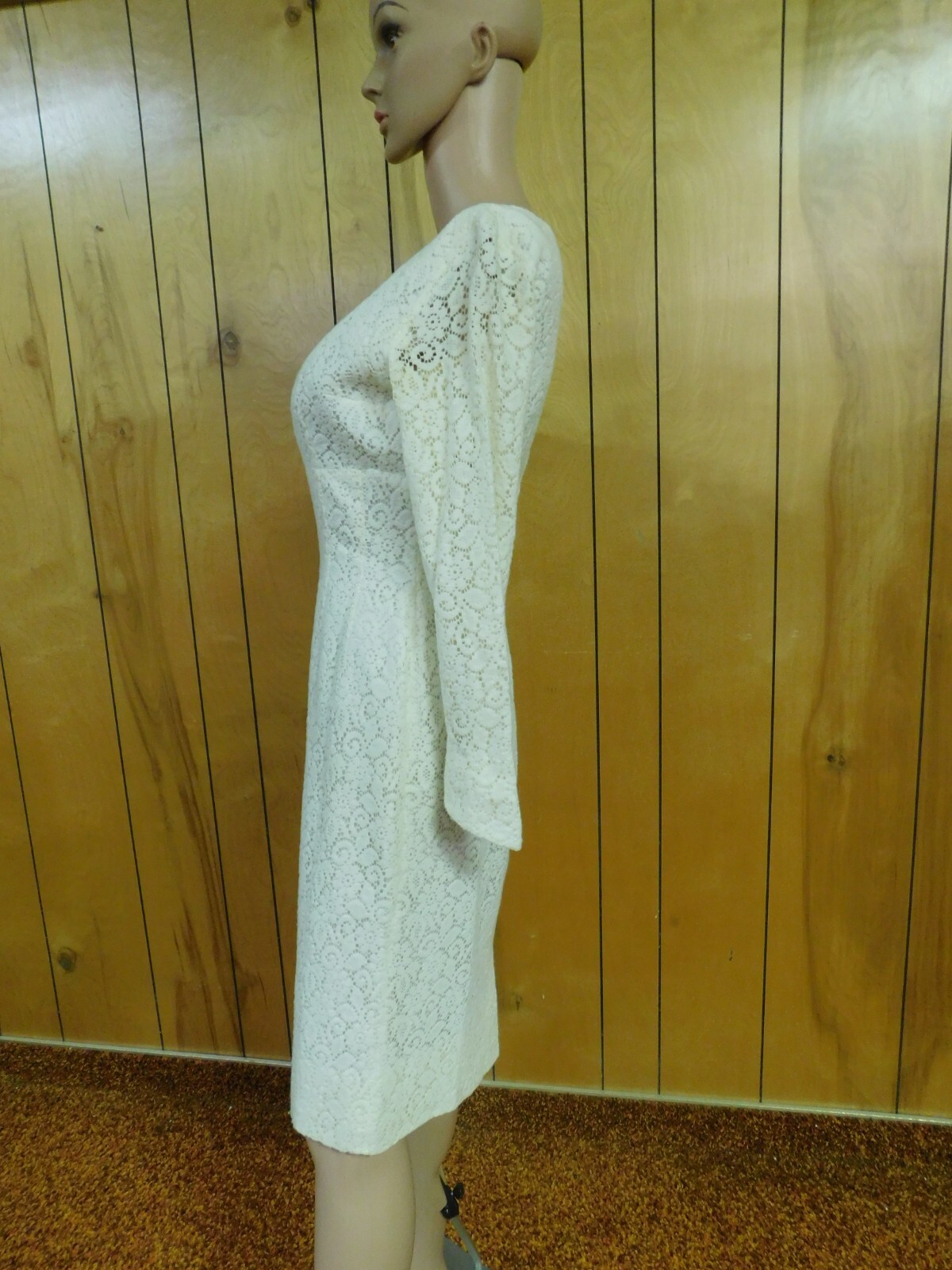 Vintage 60’s Cream VERY soft Cotton Lace Day Dress Waist 28″*