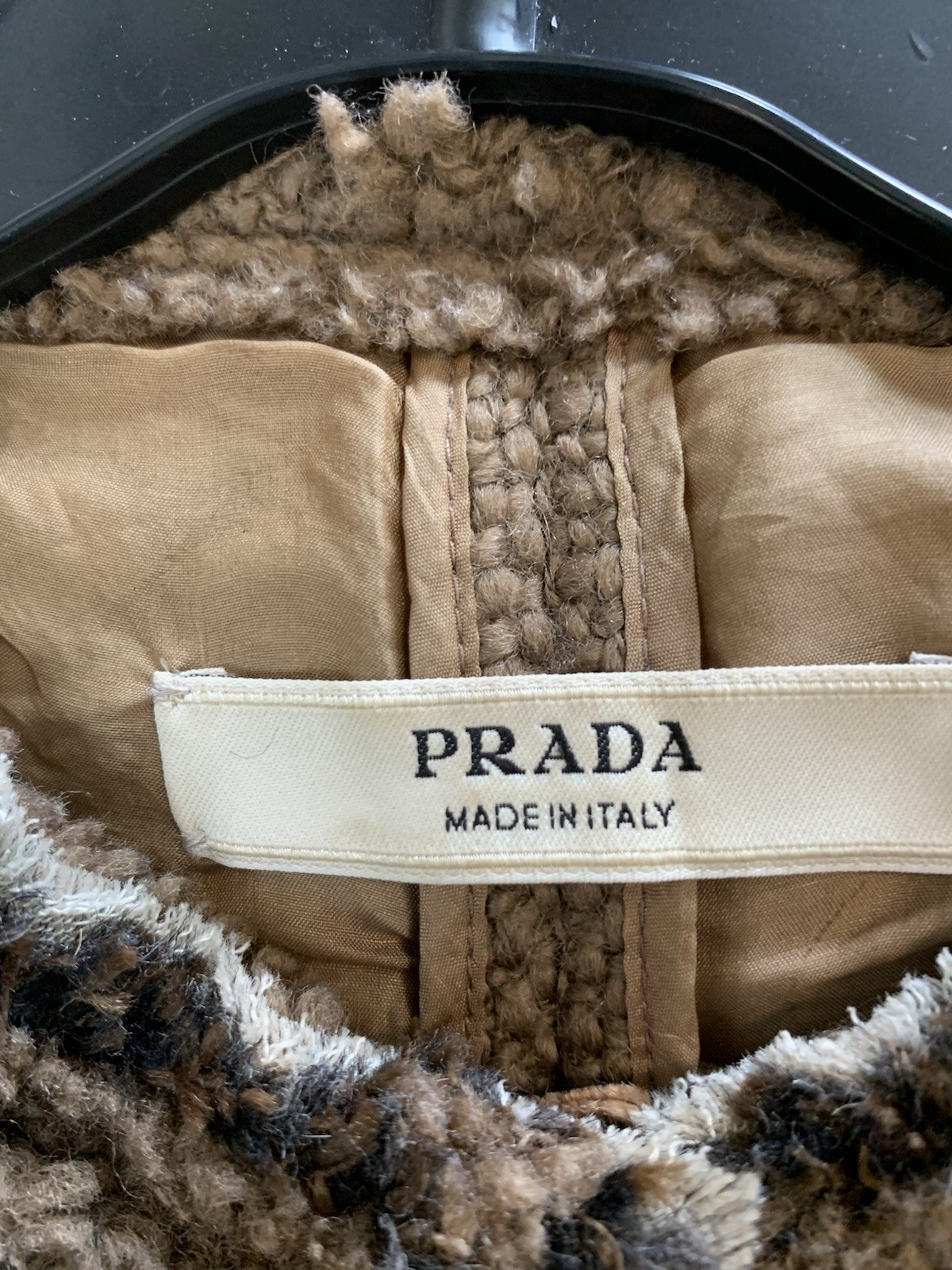 PRADA Classic Tweed Textured Blazer Jacket In Wool Sz 40 Vintage