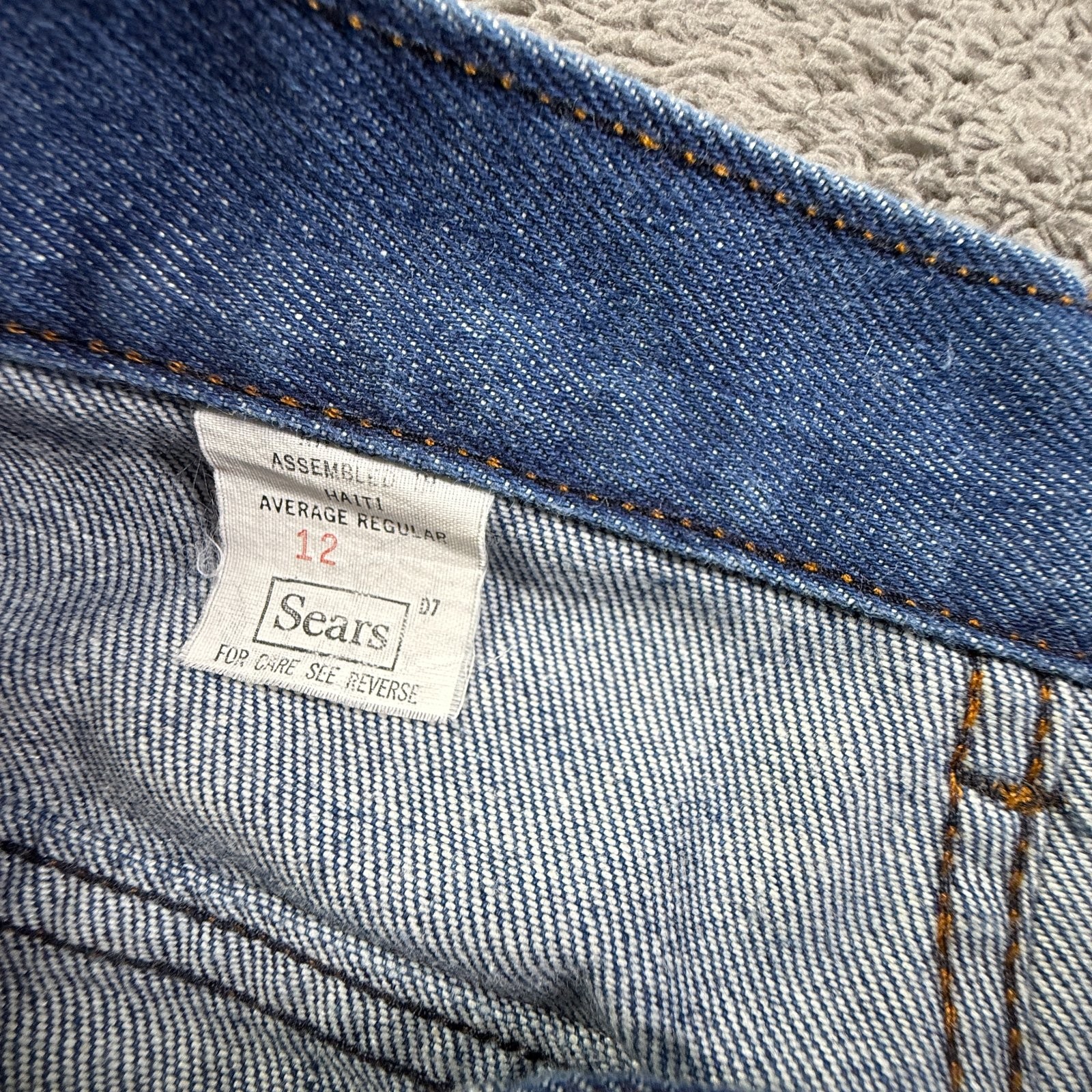 Vintage 70s Sears Womens 12 Bootcut Jeans Indigo Blue Denim Talon Zipper