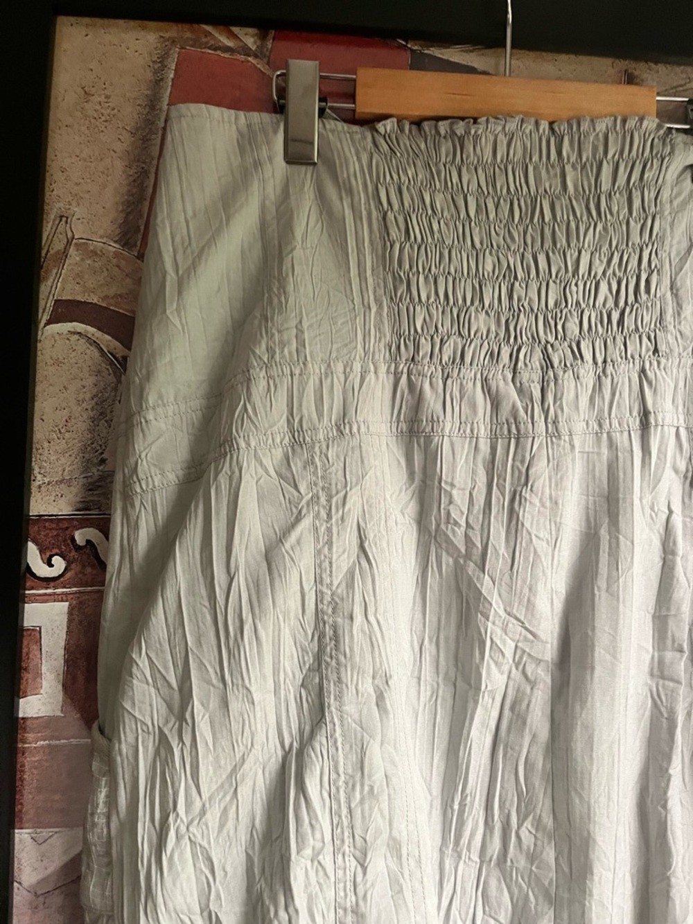 True Vintage 90s Y2K Parachute Crinkle Skirt Grey M-XL