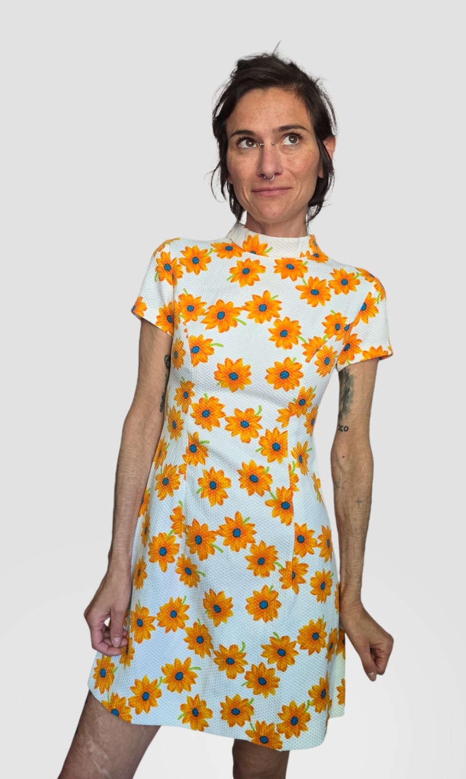 Romeo Mara Italy Sunflower Mod Mini Dress
