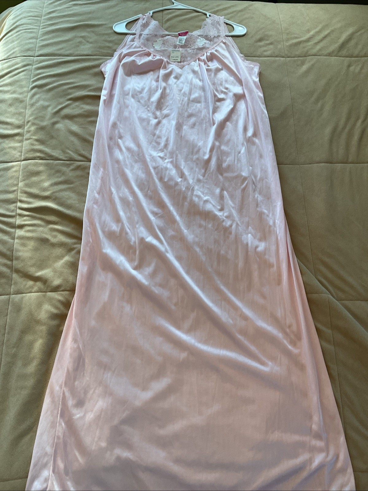 Vtg NWT Pink Nylon Maxi Nightgown Sleeveless Fairy Cottagecore MEDIUM
