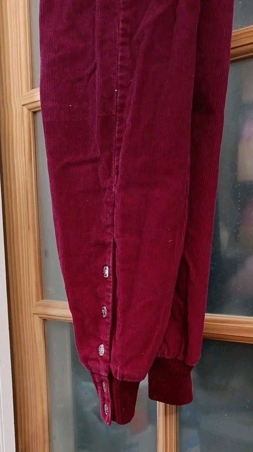 Rare Vintage Corduroy Pants Snap Ankle Organically Grown 80s High Waist 24X29