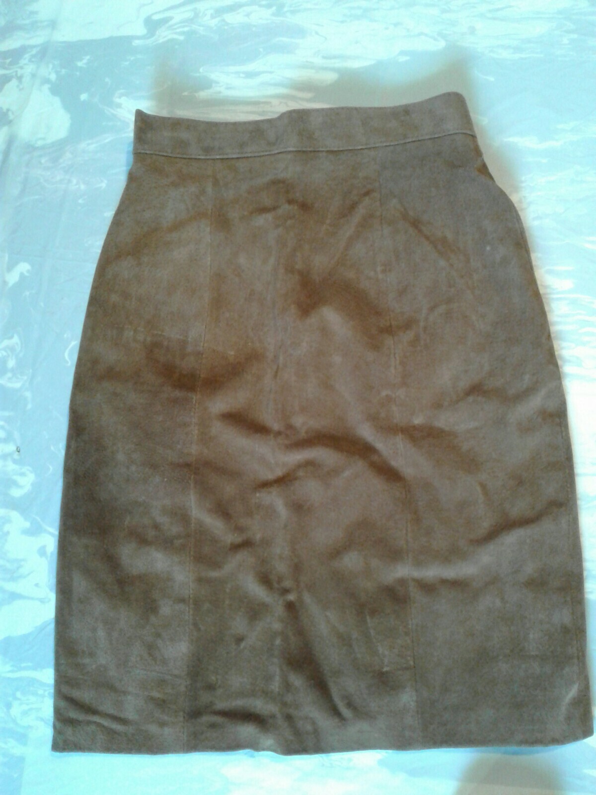 Vintage BB Dakota Brown Suede Skirt Size 3/4 (cb43)