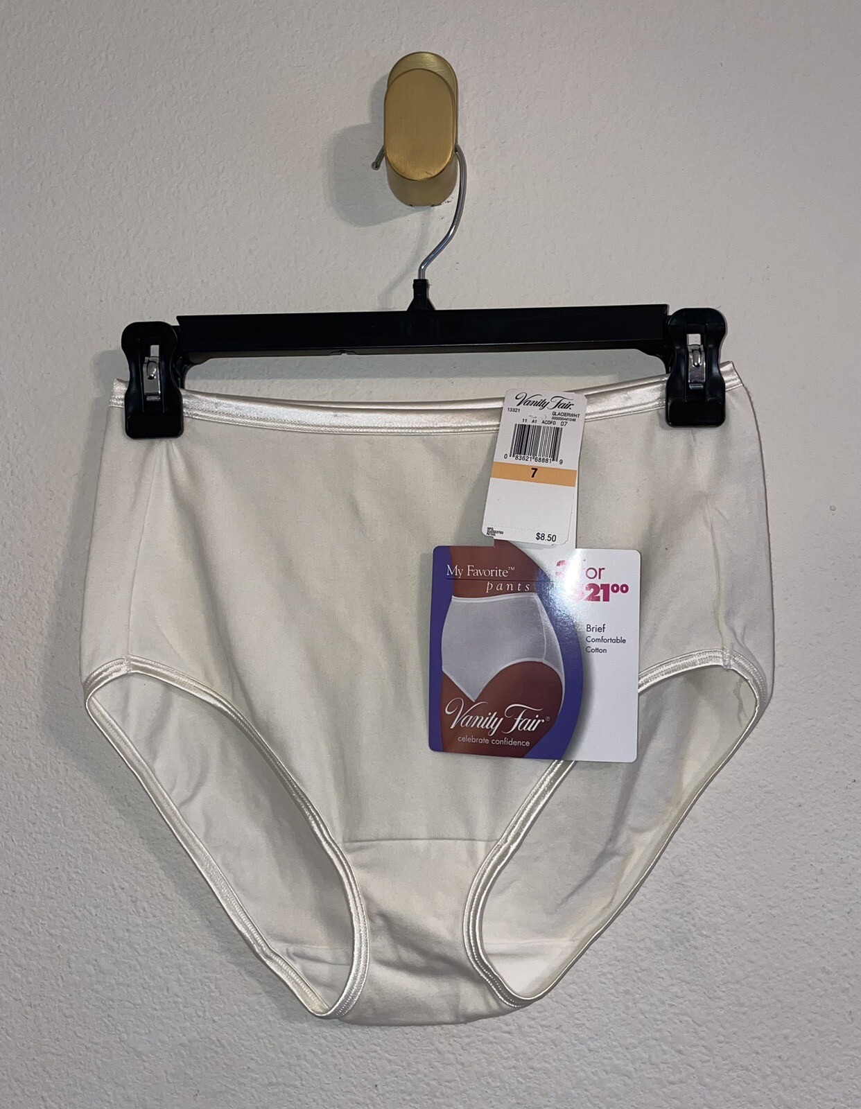 Vintage Vanity Fair 13-321 Cotton Blend Granny Panties Briefs Womens 7/44 Ivory