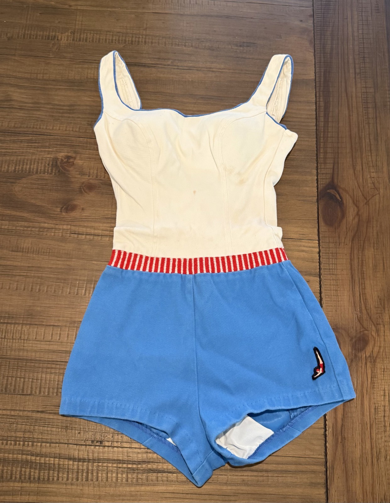 Vintage Jantzen Nautical Swimsuit Diving Girl Boy Leg 1960s