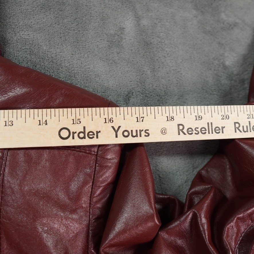 VTG Etienne Aigner Leather Trench Coat Womens 10 Burgundy Maroon Double Breasted