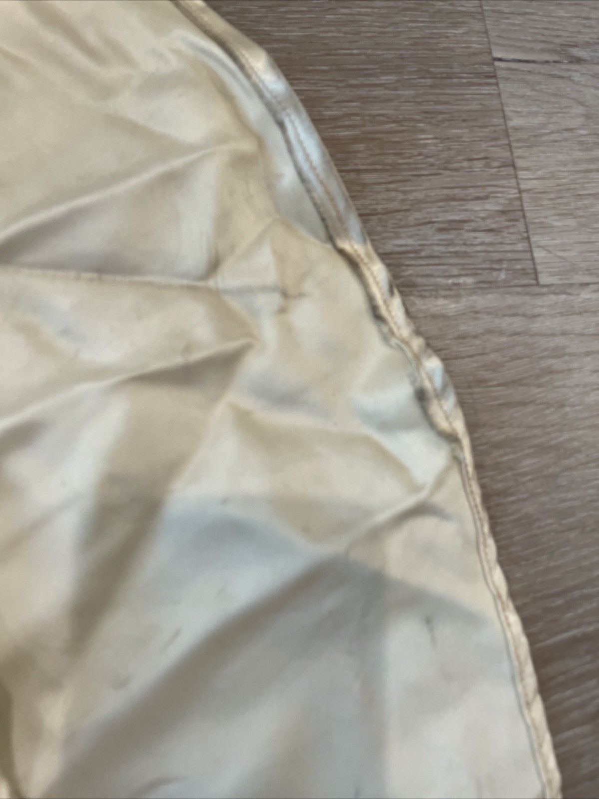 Vintage 1940s Candlelight Liquid Satin Ivory Wedding Dress Long Train XS 0 32”