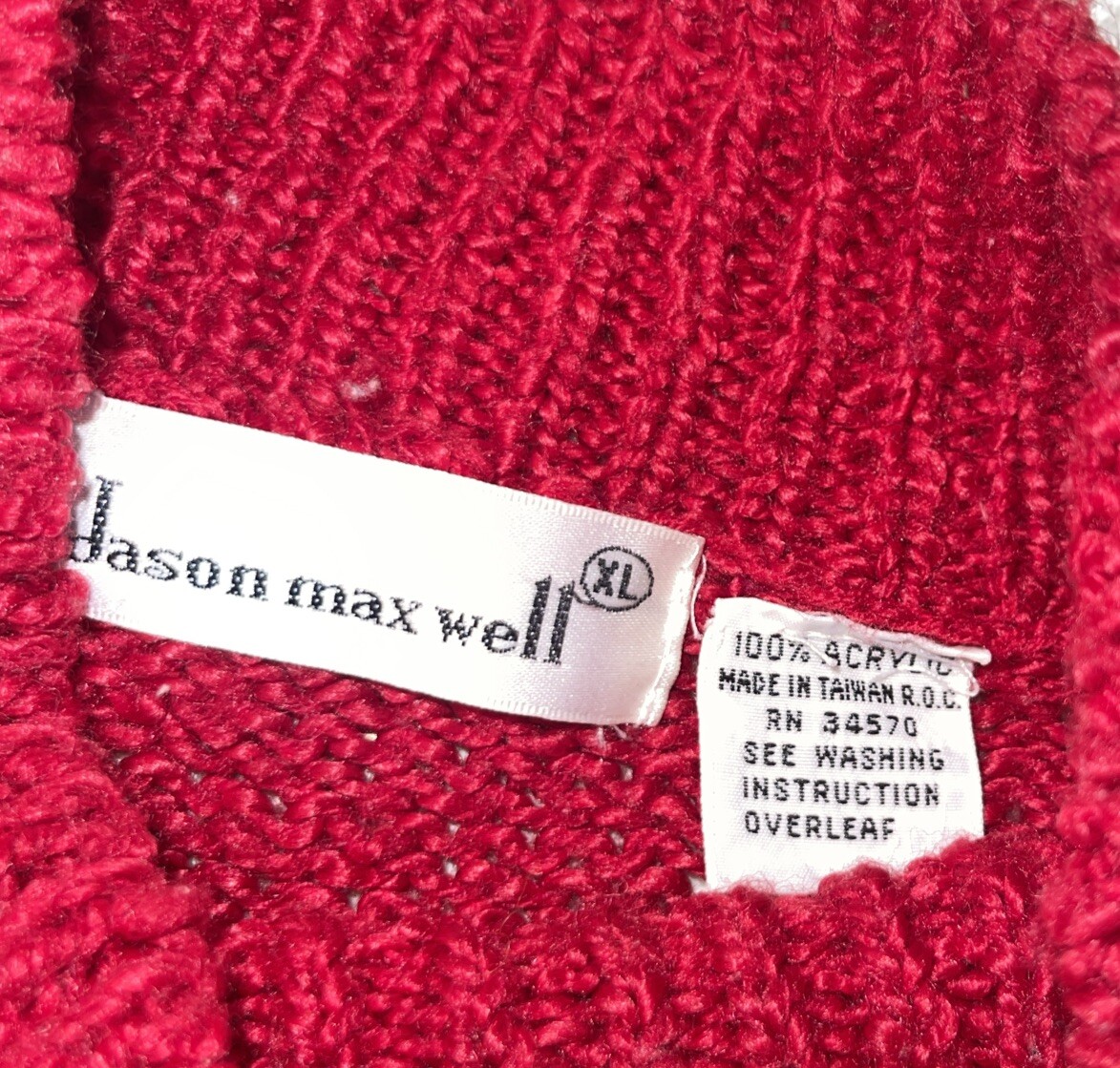 Vintage Jason Maxwell 80s Geometric Colorful Sweater Women’s XL Mock Neck