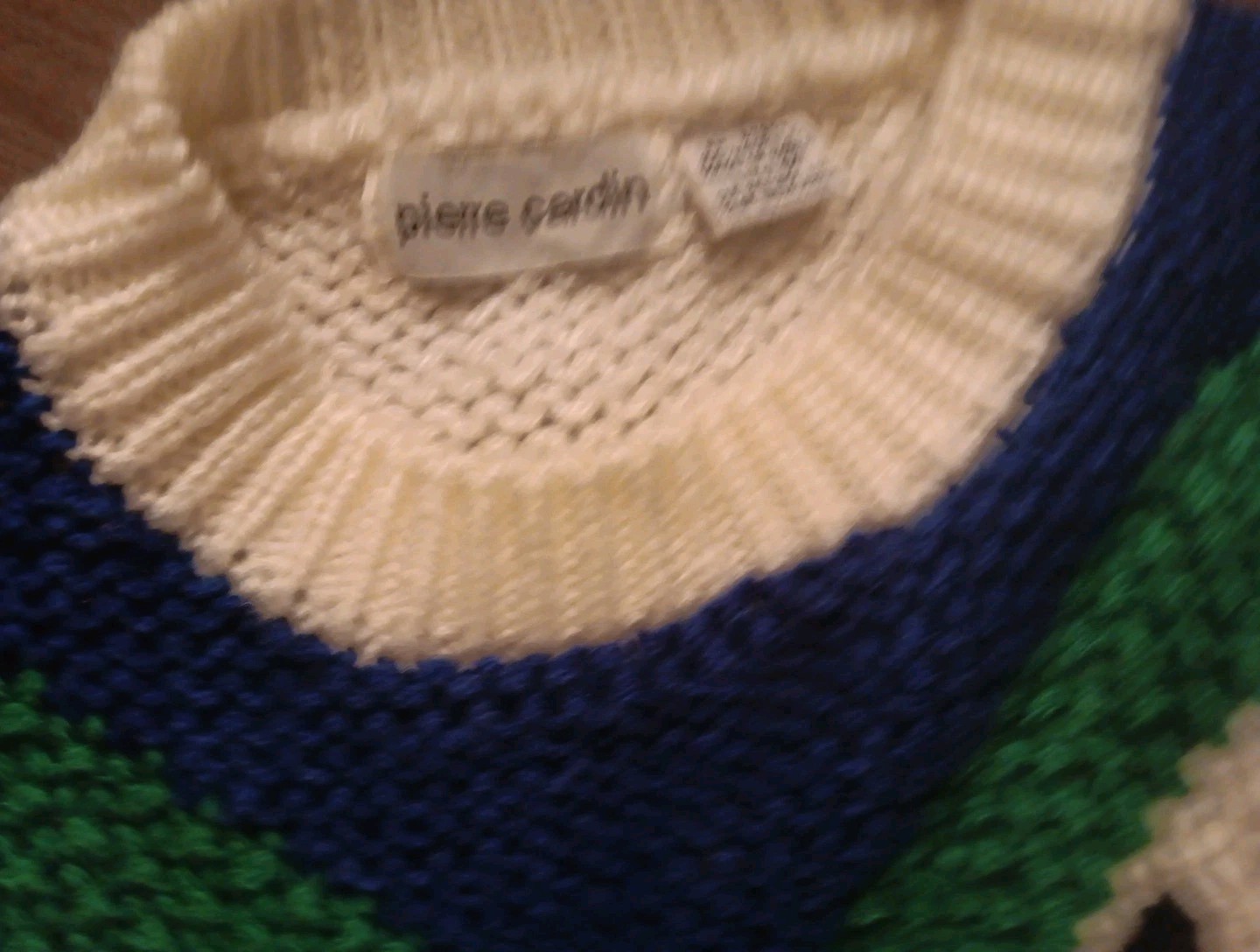 Vtg Pierre Cardin Sweater Med Multicolor Colorblock Abstract Chunky Knit Stripe