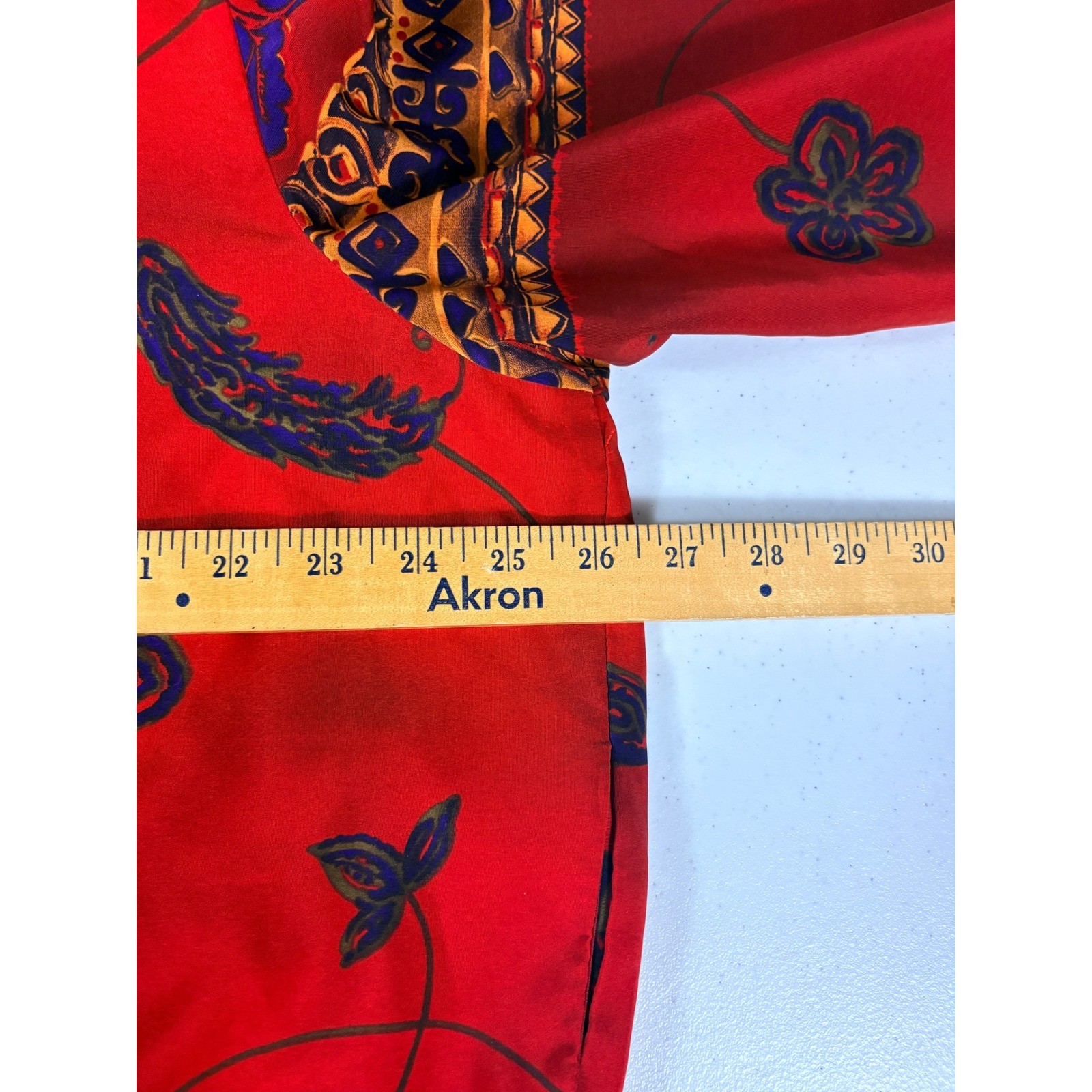 Patchington Vintage Red Floral Paisley Bomber Jacket Womens XL Button Up 90s