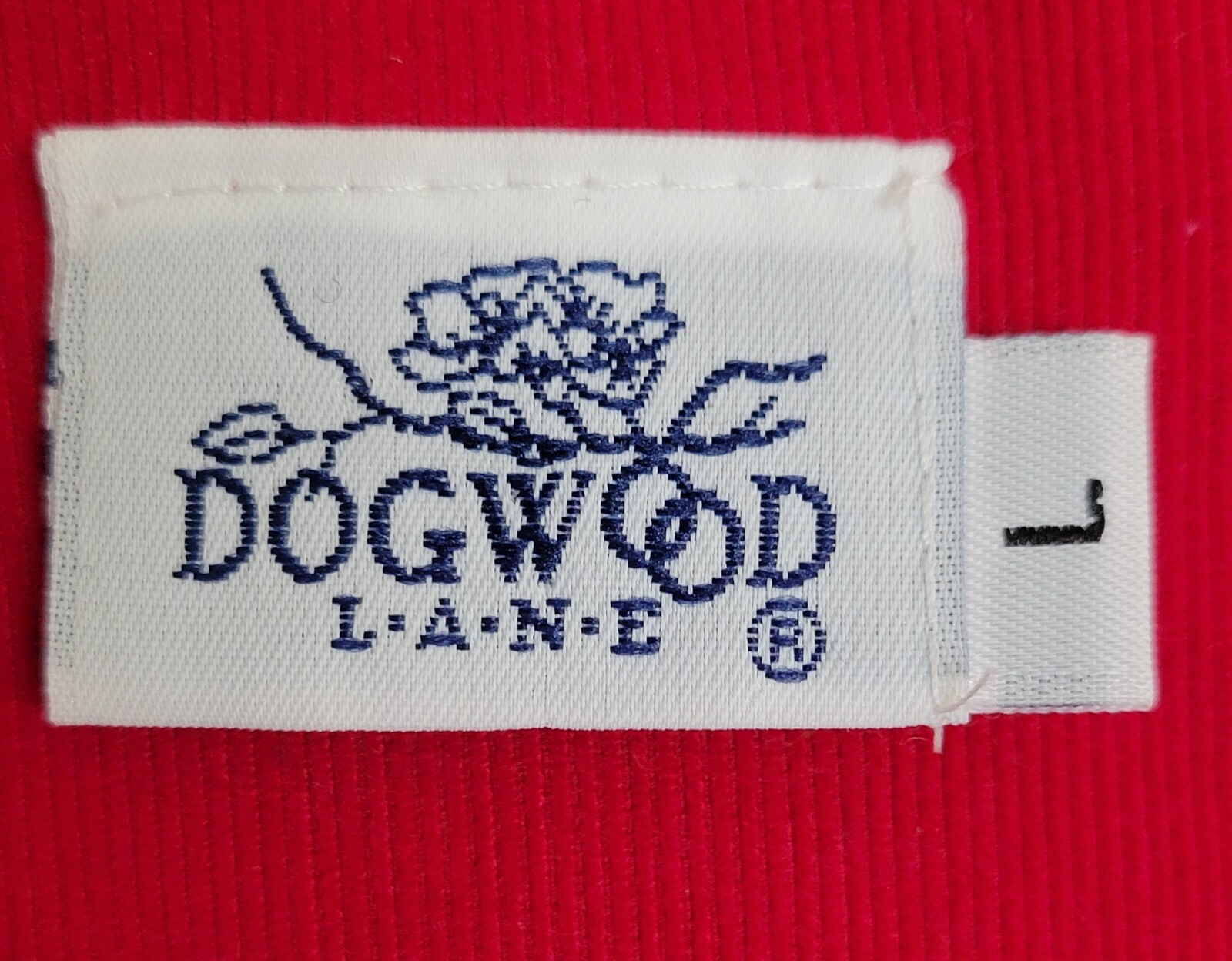Vintage Dogwood Lane Dress Womens Size Large Christmas Mrs Claus Corduroy Red