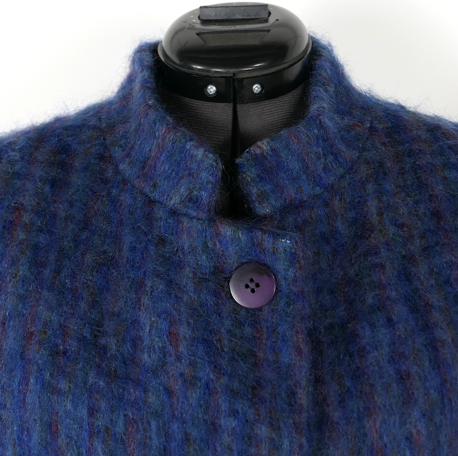 VTG Emily Wetherby Mohair Long Coat Women’s 10 ~ Blue /Purple Fuzzy Cozy USA 60s