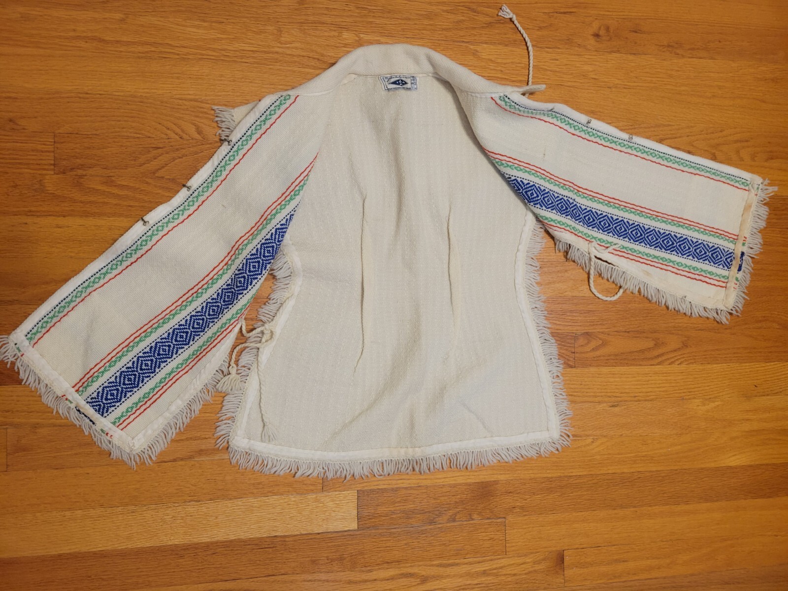 VTG ITA Industria Argentina Wool Poncho Vest Collar Wmn’s Unisex Handmade OSFM