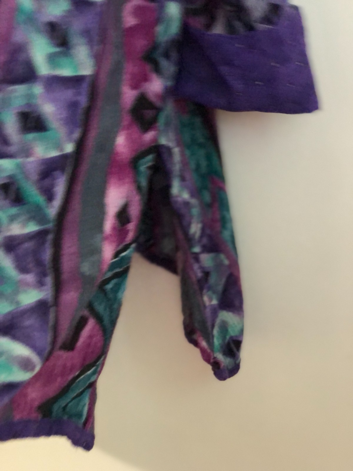 Vintage 80s Stephanie Thomas Sport open front geometric print summer cardigan 14