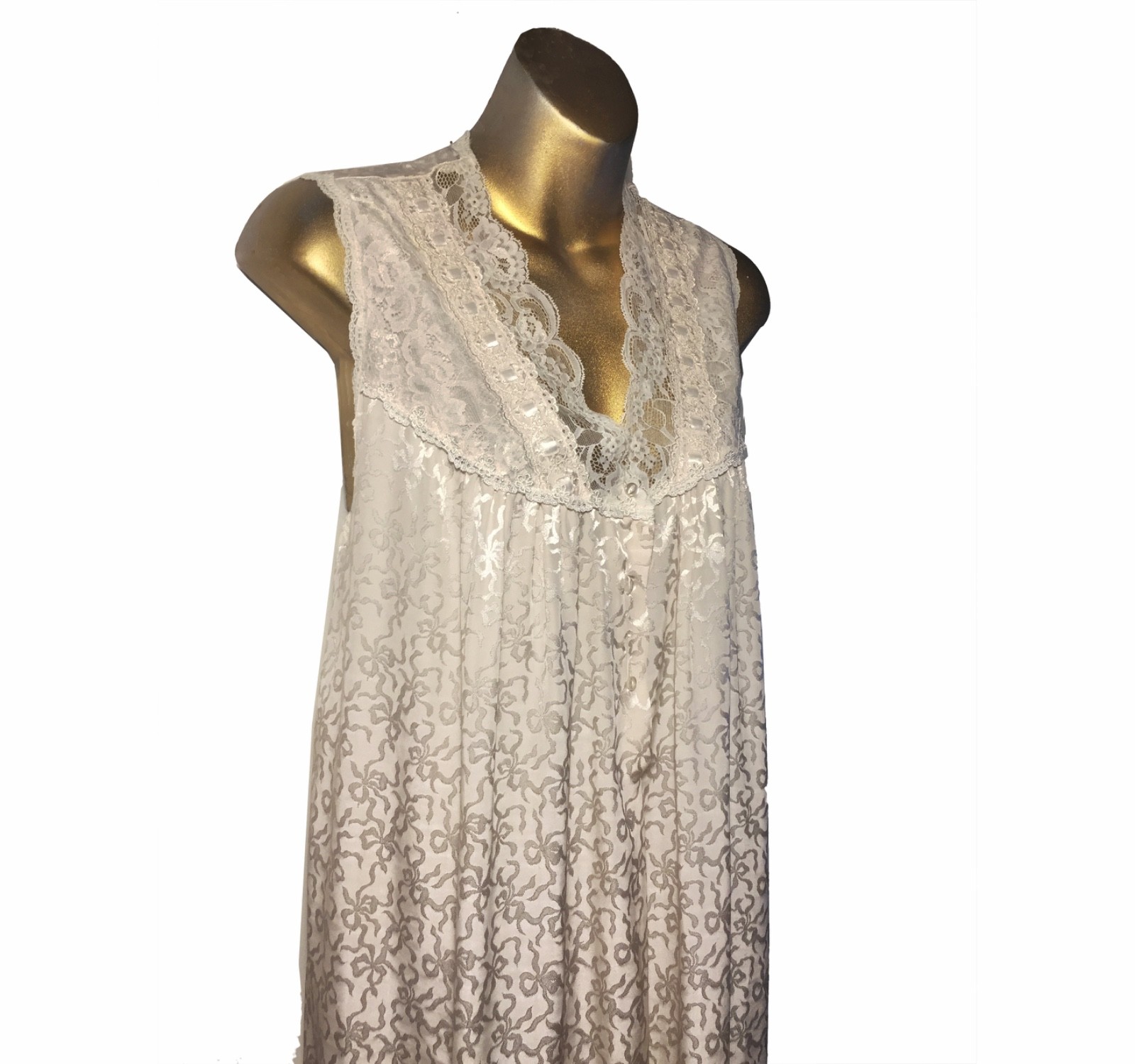 VTG CHRISTIAN DIOR LeCONNAISSEUR GORGEOUS IVORY GOWN+PEIGNOIR BRIDAL BEAUTY M/L