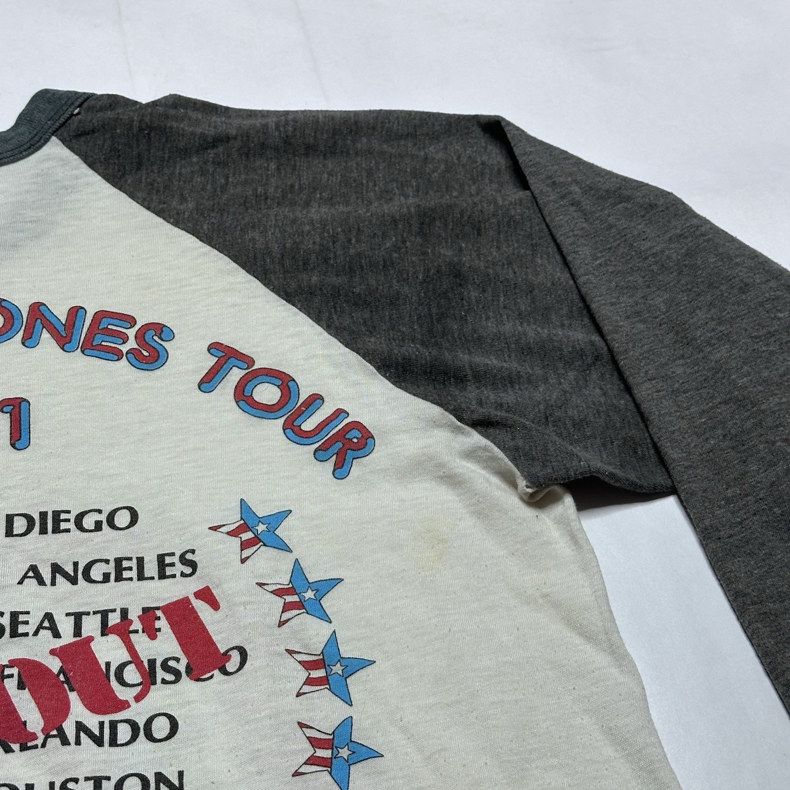 Vintage 1981 Rolling Stones Tour Baseball Shirt SOLD OUT Dragon Authentic Large