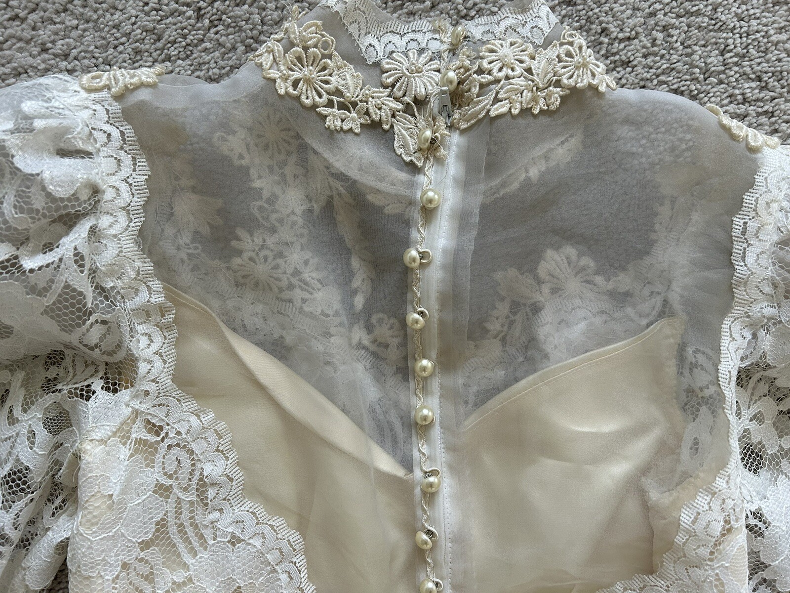Vtg 70’s Victorian Lace Dress