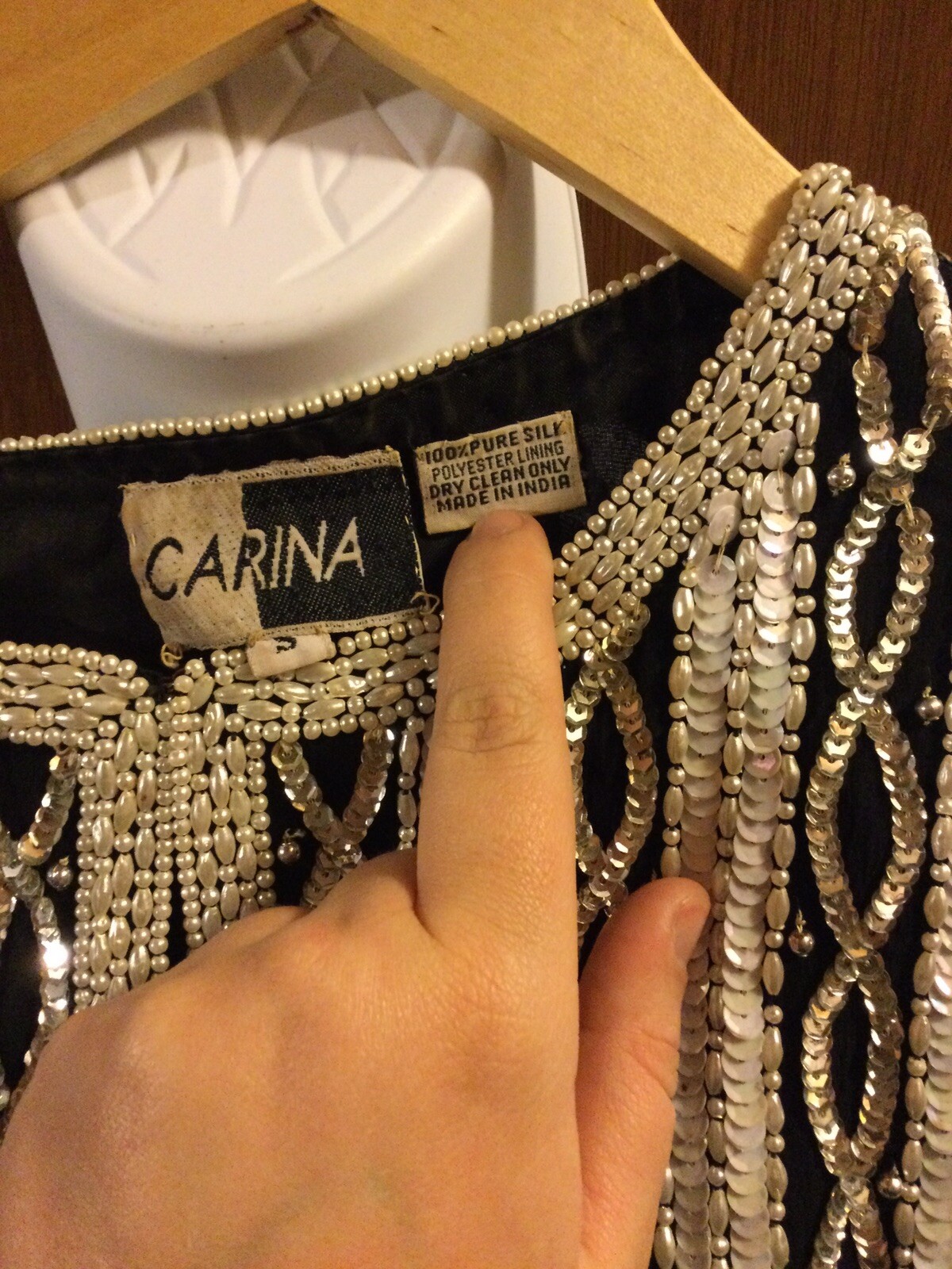 Carina Sequin 100% Silk Beaded Jacket Dressy Evening Formal Cocktail Size Small