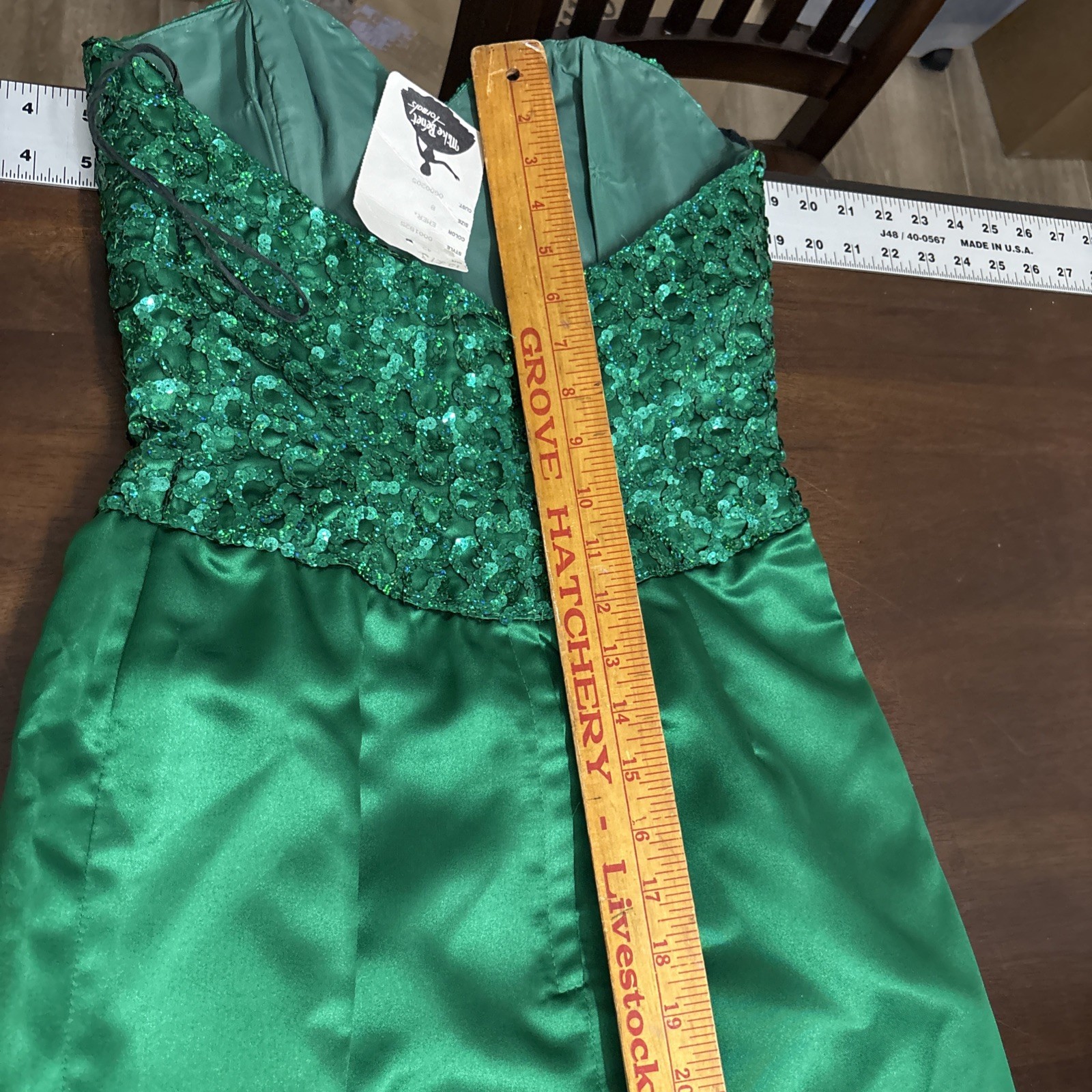 Stunning Vintage 1980s Mike Benet Formals Strapless Evening Gown – Emerald Green