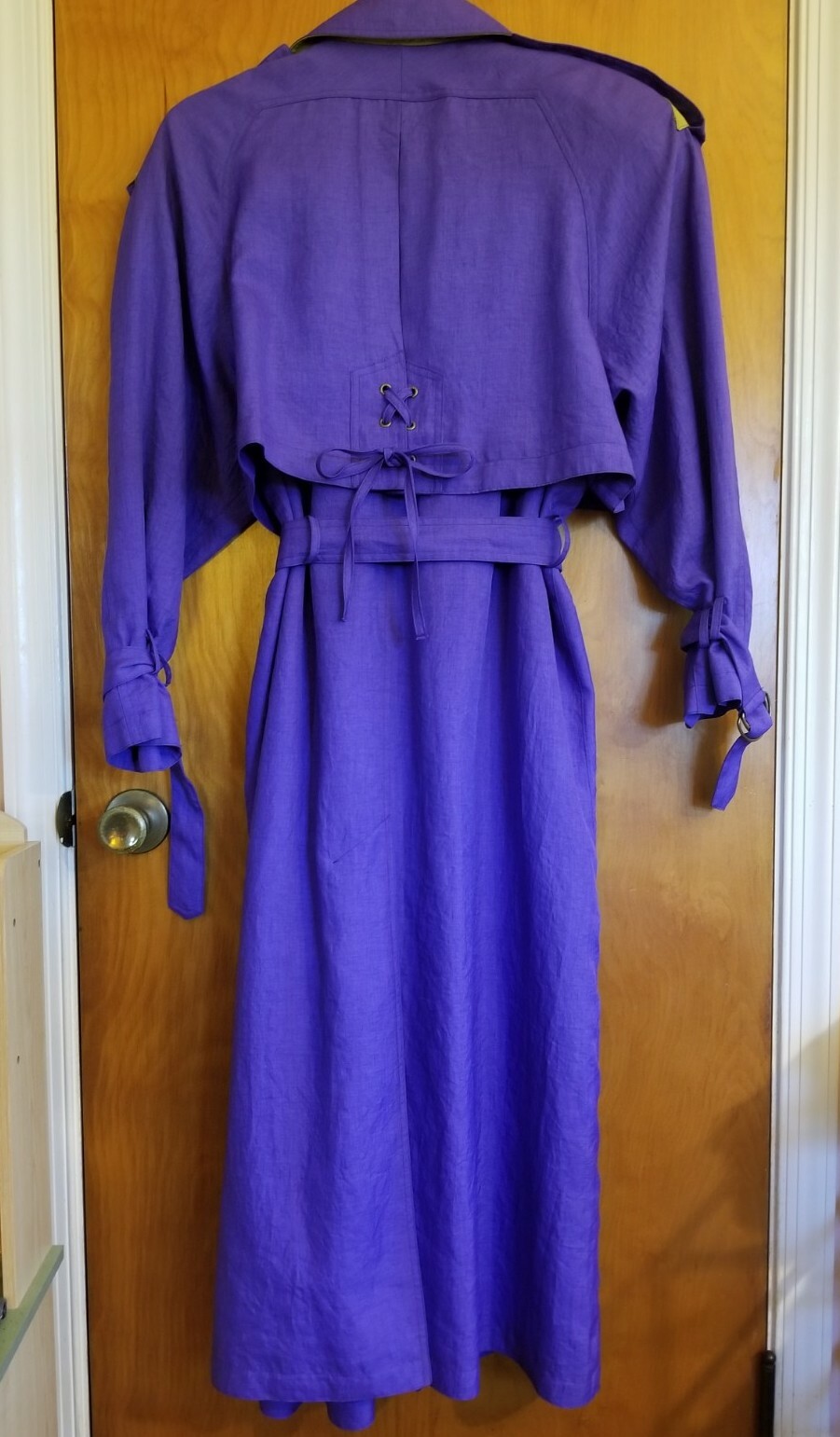 Vintage J. Gallery Trench Jacket Sz 11/12 Purple Chartreuse 80’s 90’s Y2K