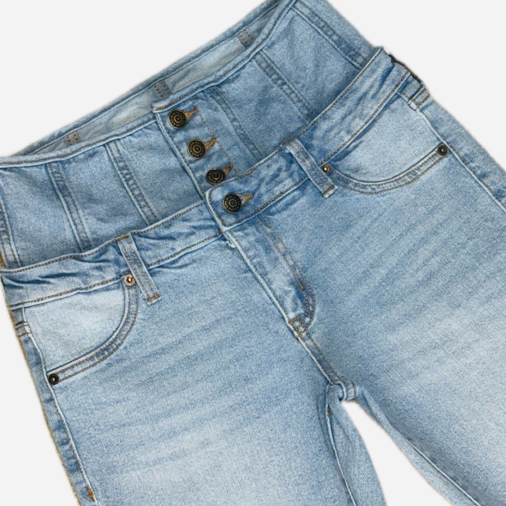 👖🛹 VON DUTCH Originals Flare Jeans Light Wash Logo Leg Y2K Sz 5/