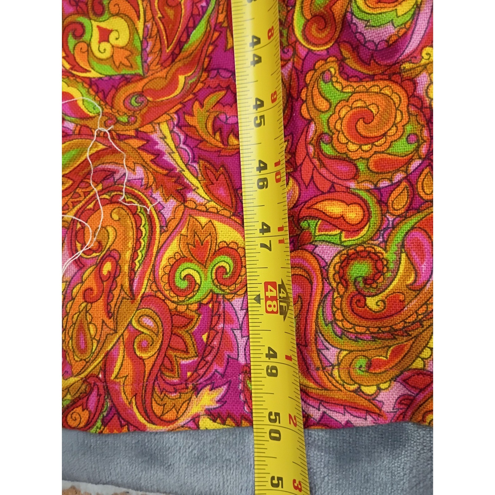 Vintage Maxi Dress Womens S Pink Orange Paisley Mod Vintage Psychedelic 60s 70s