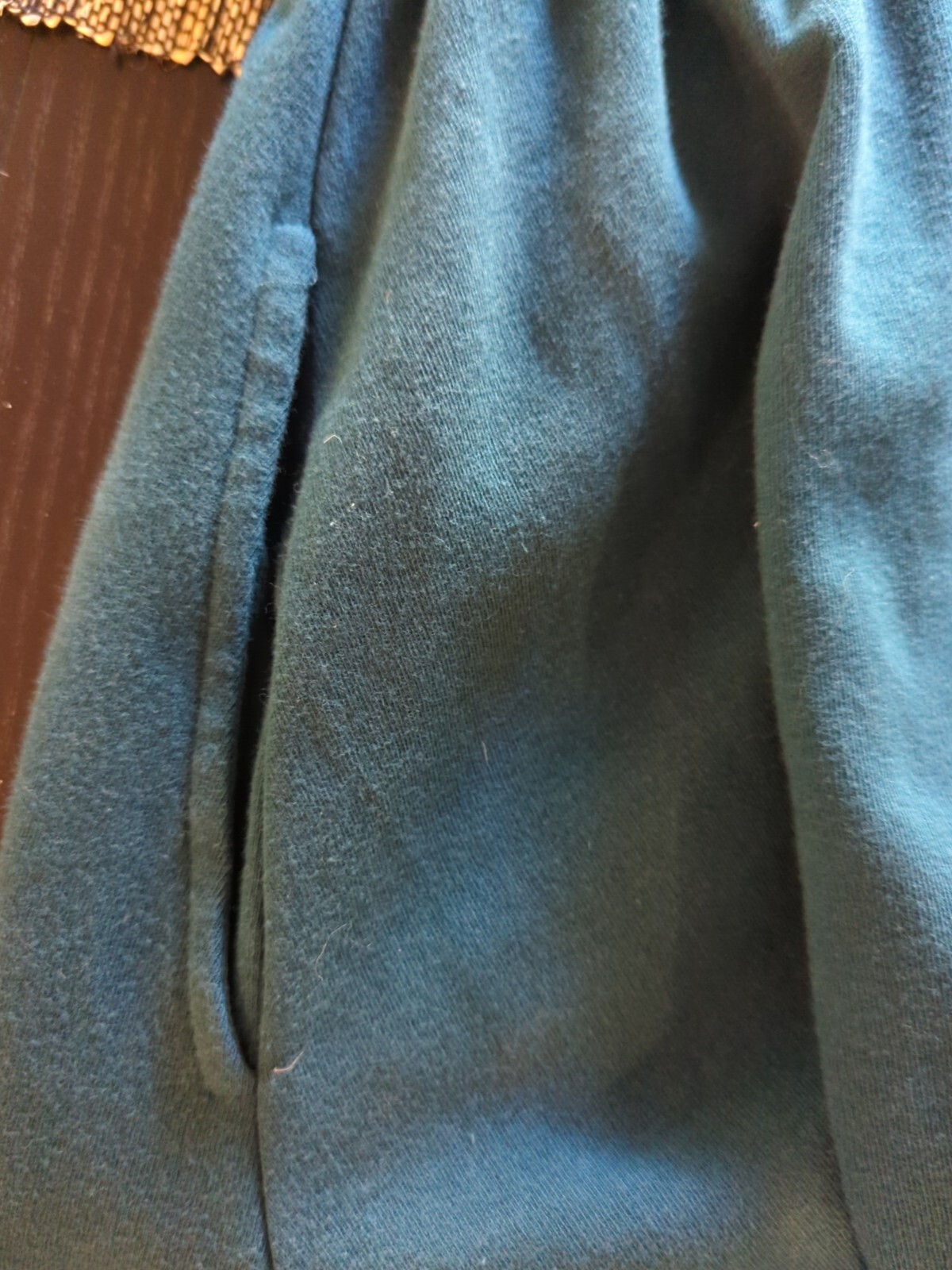 Vtg 90s Eddie Bauer maxi dress S turtleneck Cotton Jersey Knit Teal Fit & Flare