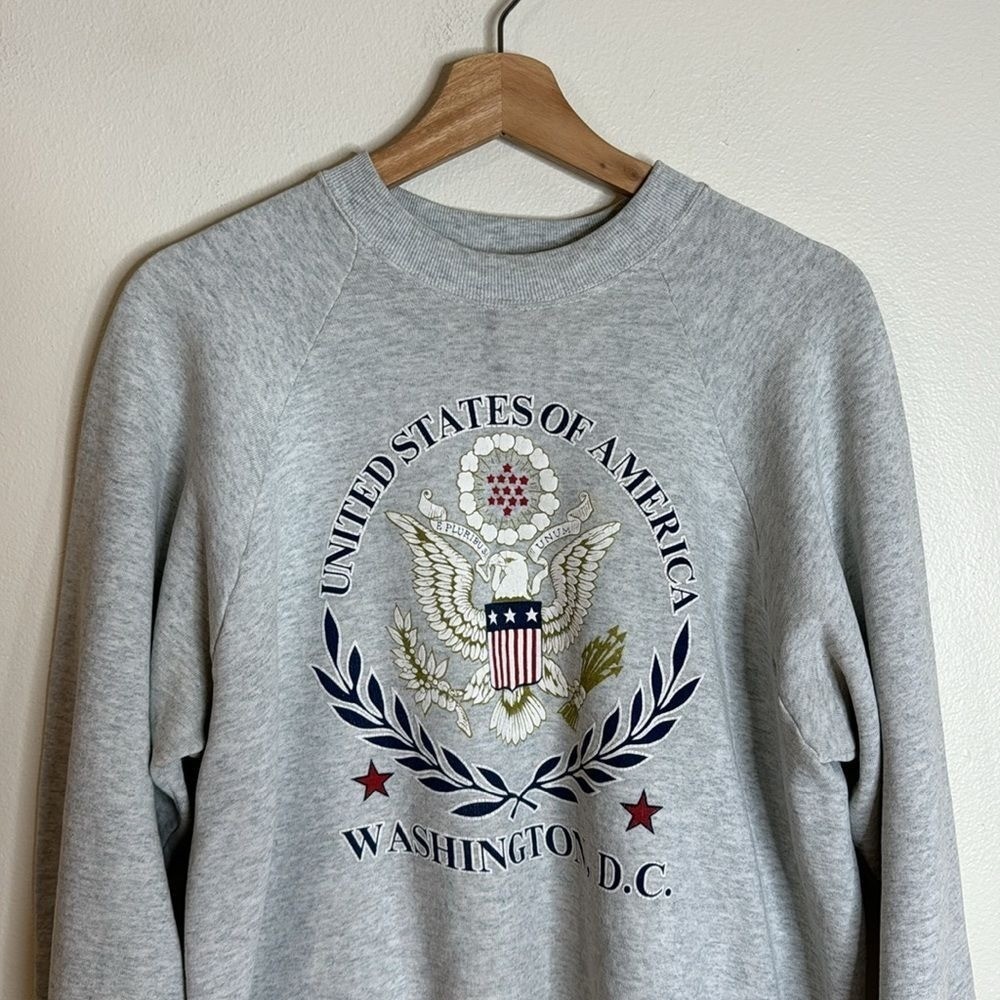 VTG 80s 90s Gray Sweatshirt pullover Washington DC USA Size XL