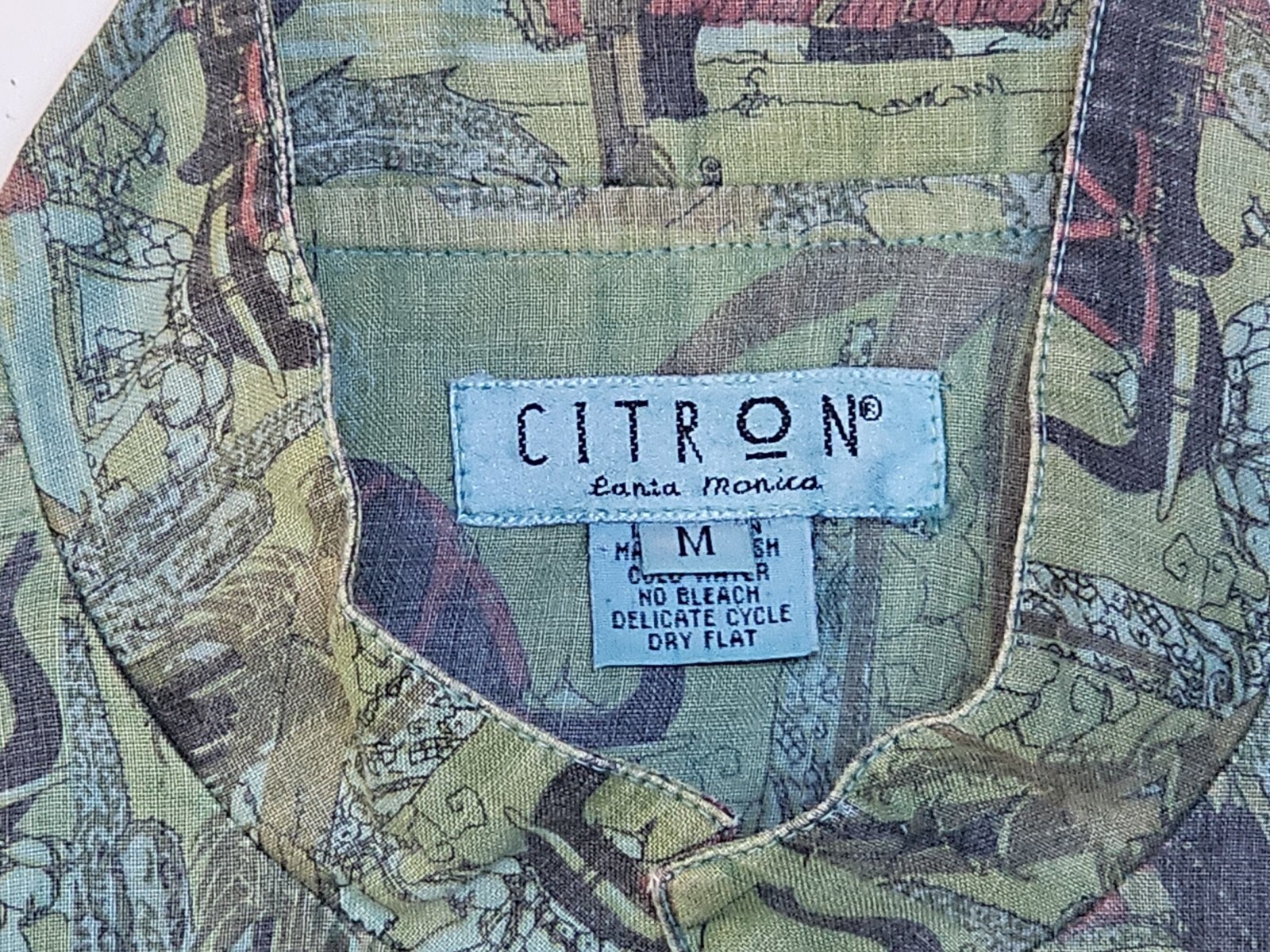 Citron Santa Monica Brand Elephants Print Women’s blouse, size M