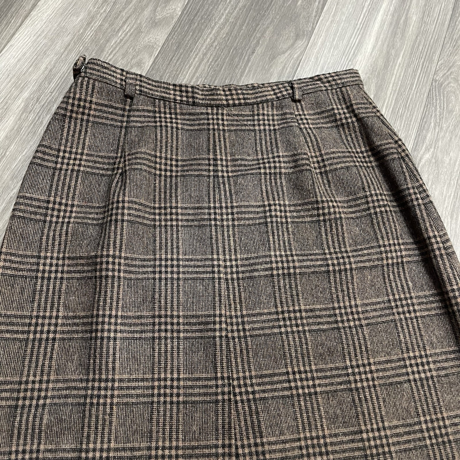 Vintage Century of Boston Wool Blend Plaid A-Line Lined Skirt Brown Size 16