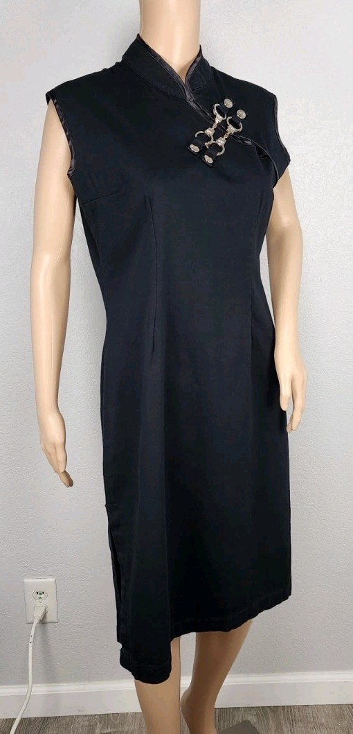 Vintage TRIPP NYC Black Cheongsam Handcuff Dress Y2K Mall Goth