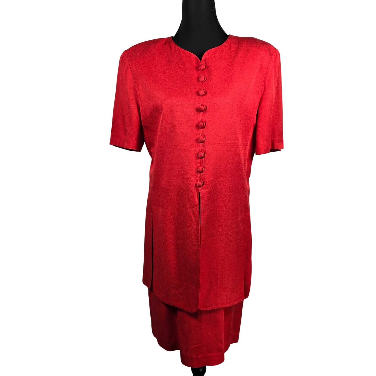 Lois Snyder Dani Max Vintage 90s Dress with Attached Jacket Woman 10 Red Midi