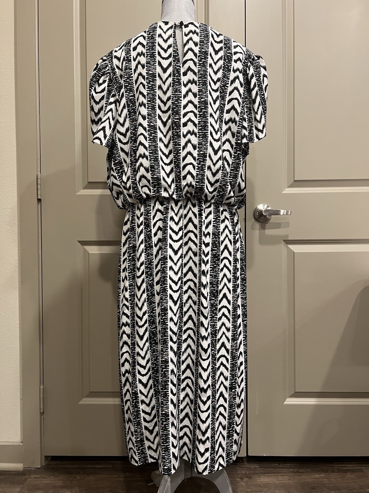 Lorac Original Lady Carol Blouson Dress 16/18 Geometric Abstract Disco 70’s 80’s