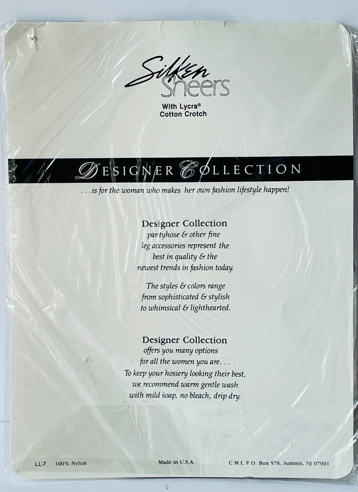 NOS VTG SILKEN SHEERS DESIGNER COLLECTION PANTYHOSE SUNTAN NYLONS*SZ. MED-TALL