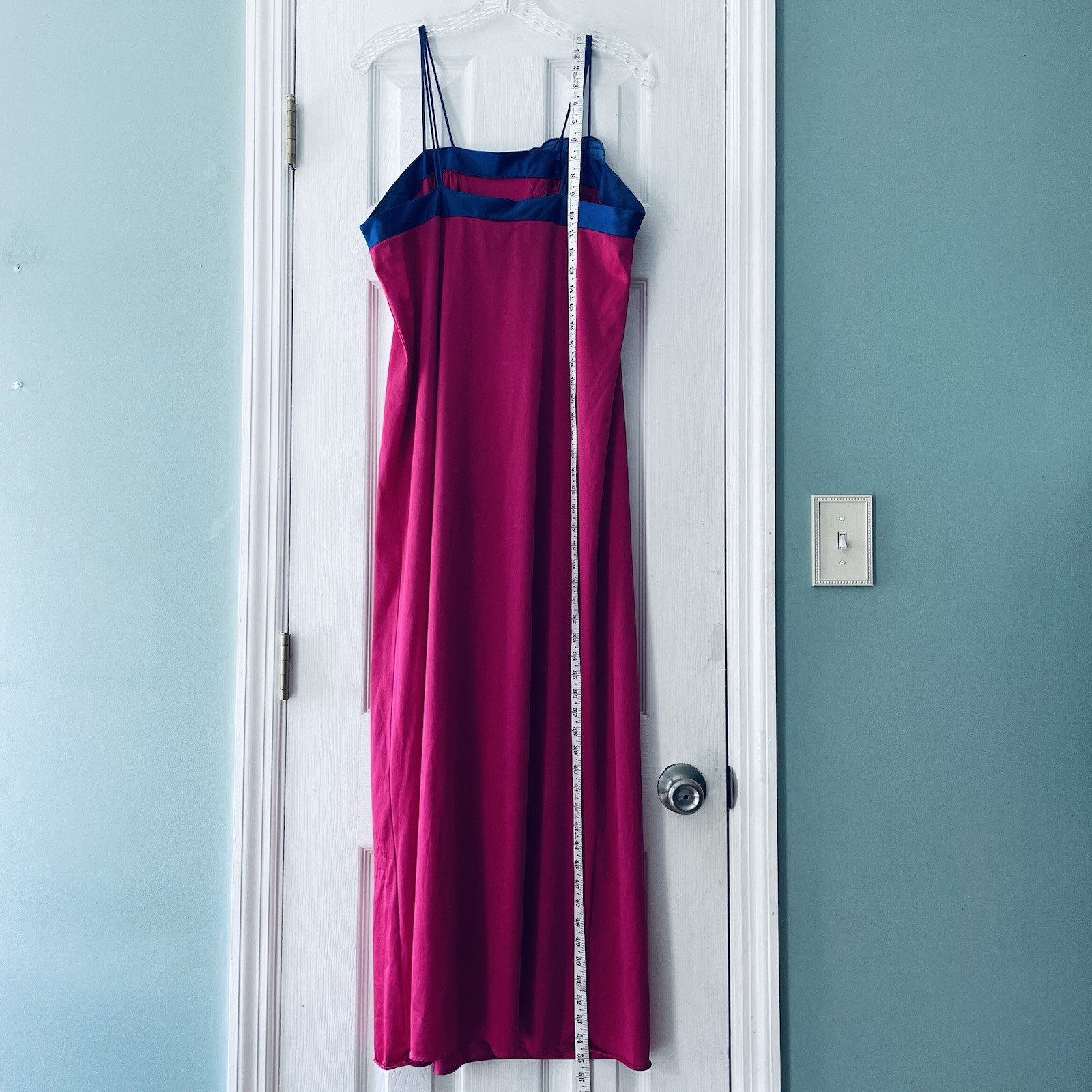 Vintage! Correlations Women Medium Pink Blue Embroidered Long Nightgown Gown