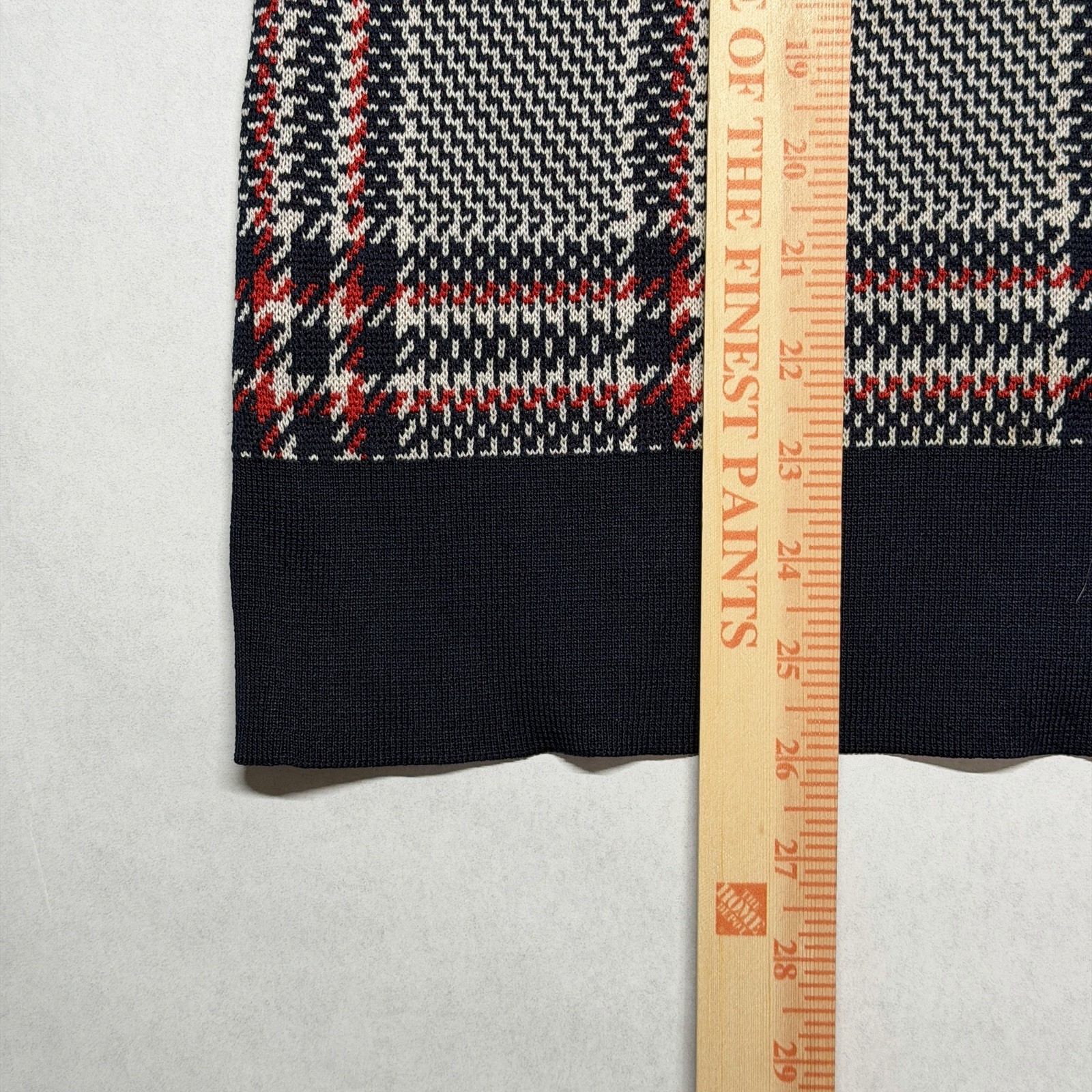 Vintage Gino Paoli Sweater Vest V-neck Womens Large Navy Plaid Made In Italy