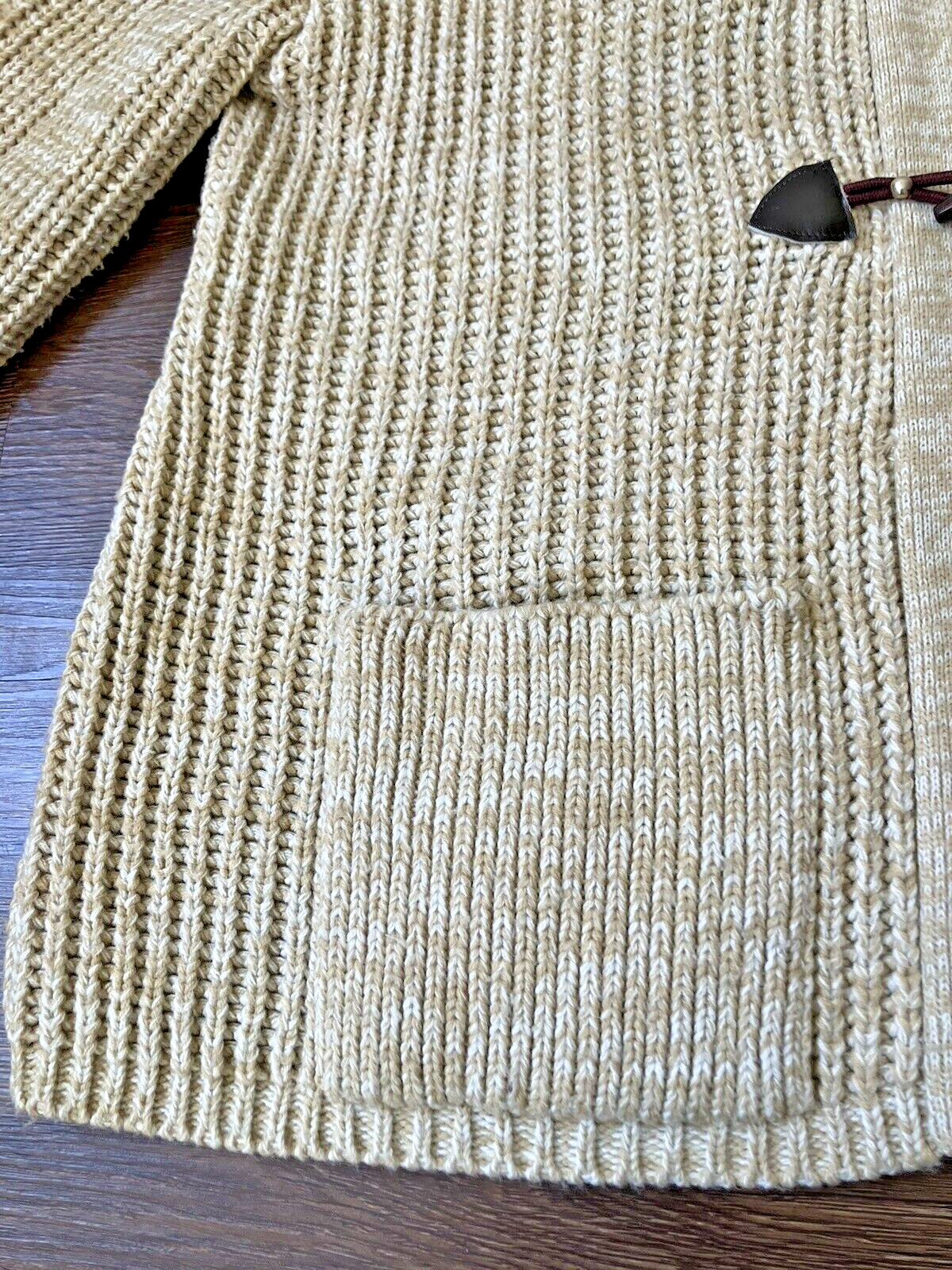 Vintage ’70s Montgomery Ward Hooded Chunky Sweater Jacket Toggle Buttons XL/XXL