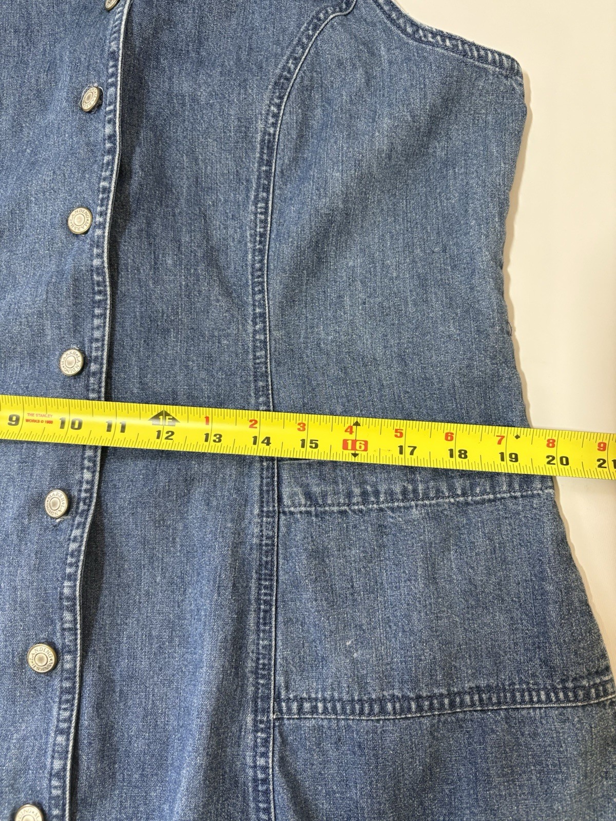 90s Marsh Landing Denim Dress Vintage Button Up 100% Cotton Women’s Petite M