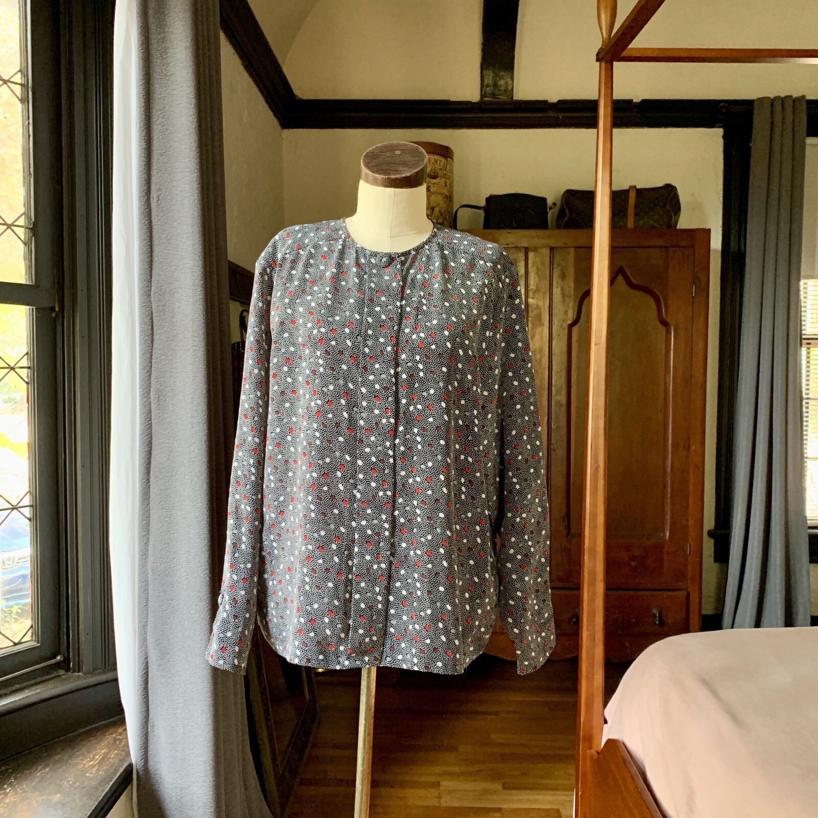OSCAR DE LA RENTA Expressions Vintage 80s Button Up Blouse Top 16