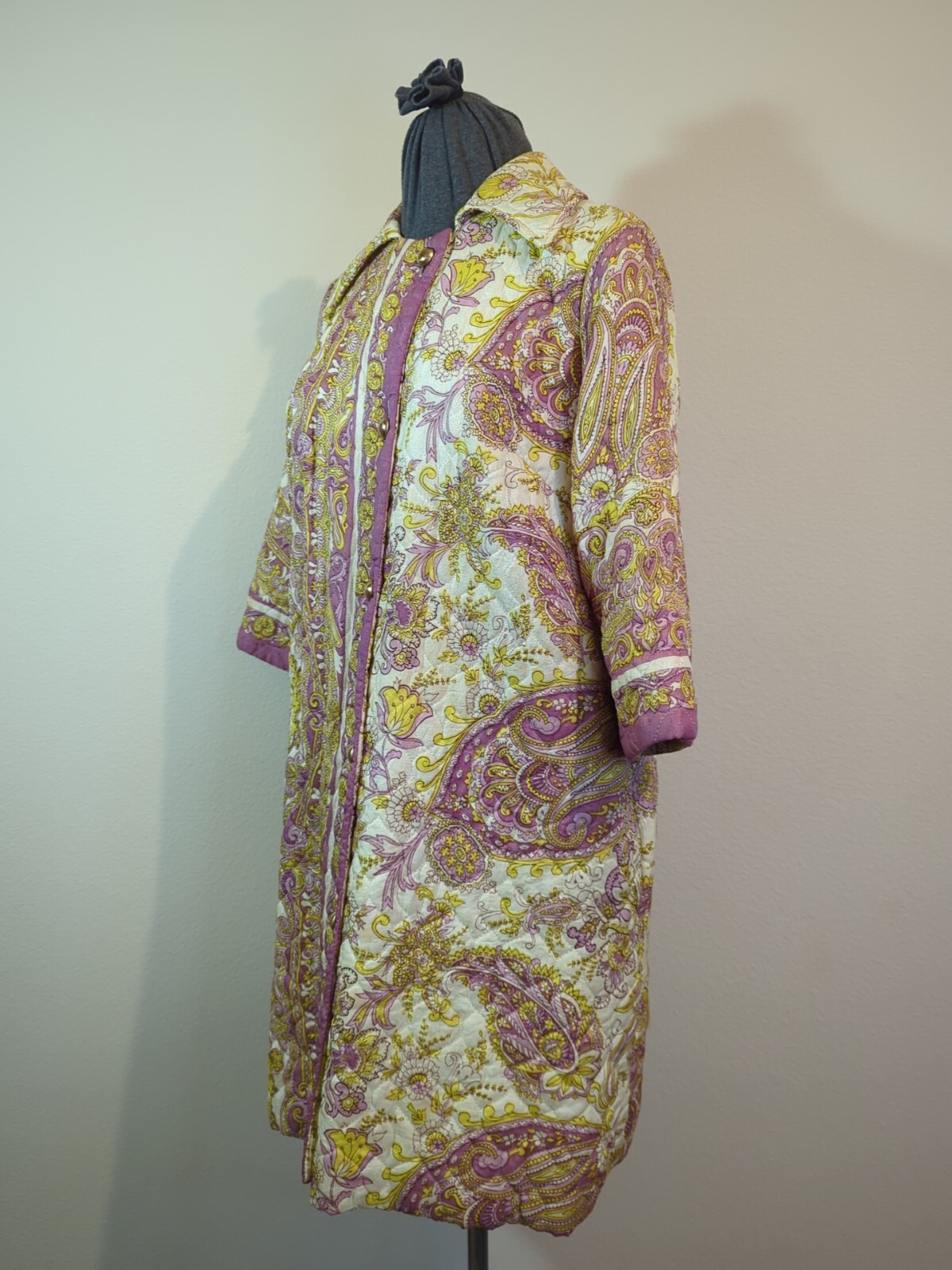 Vtg 1960’s Diana Dean By Julius Lonschein Quilted Coat Size Lg • Light Weight