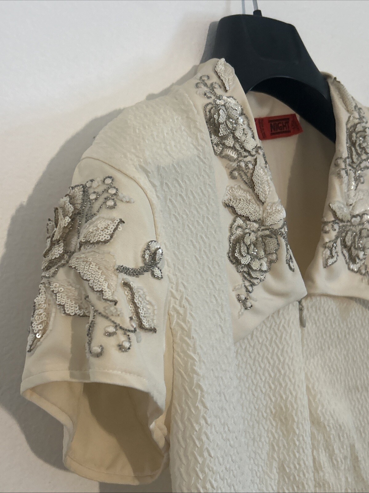 Vintage Valentino Night Amen Wardy Dress Cream Sequins Beaded Dress